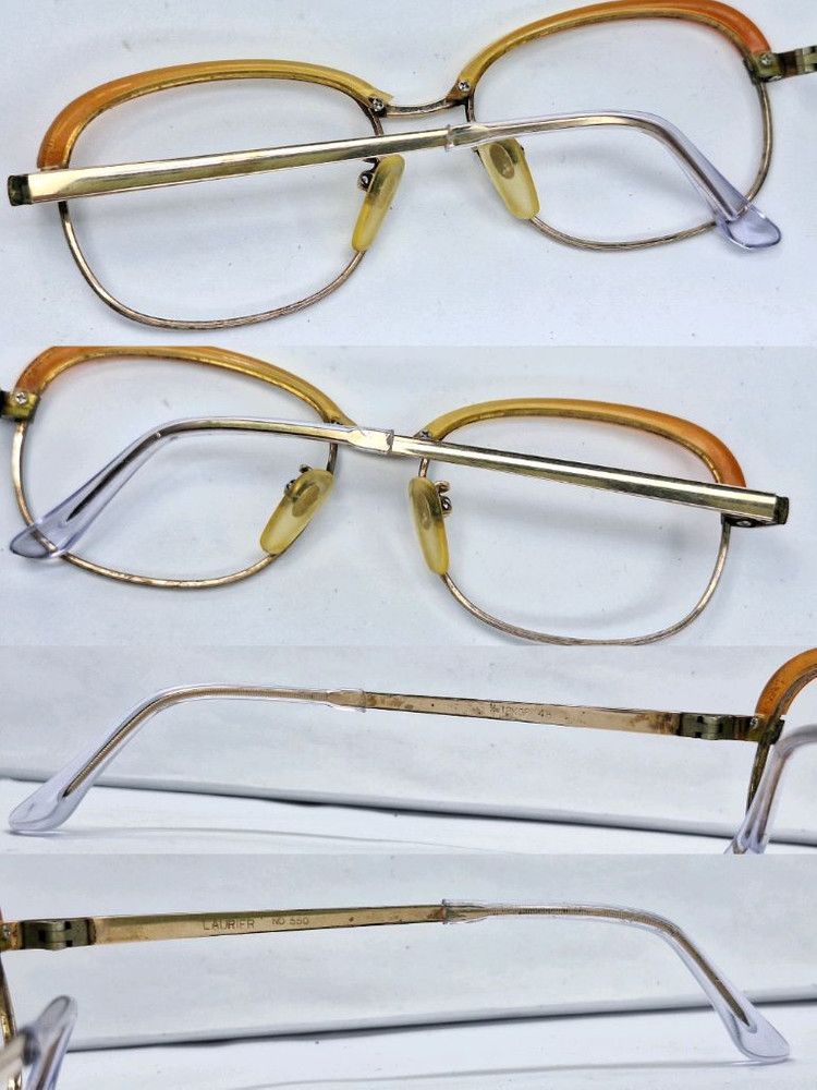 Other 1980s LAURIFR NO 550 12KGF Gold Filled Browline Glasses 46mm Size ONE SIZE - 5 Thumbnail