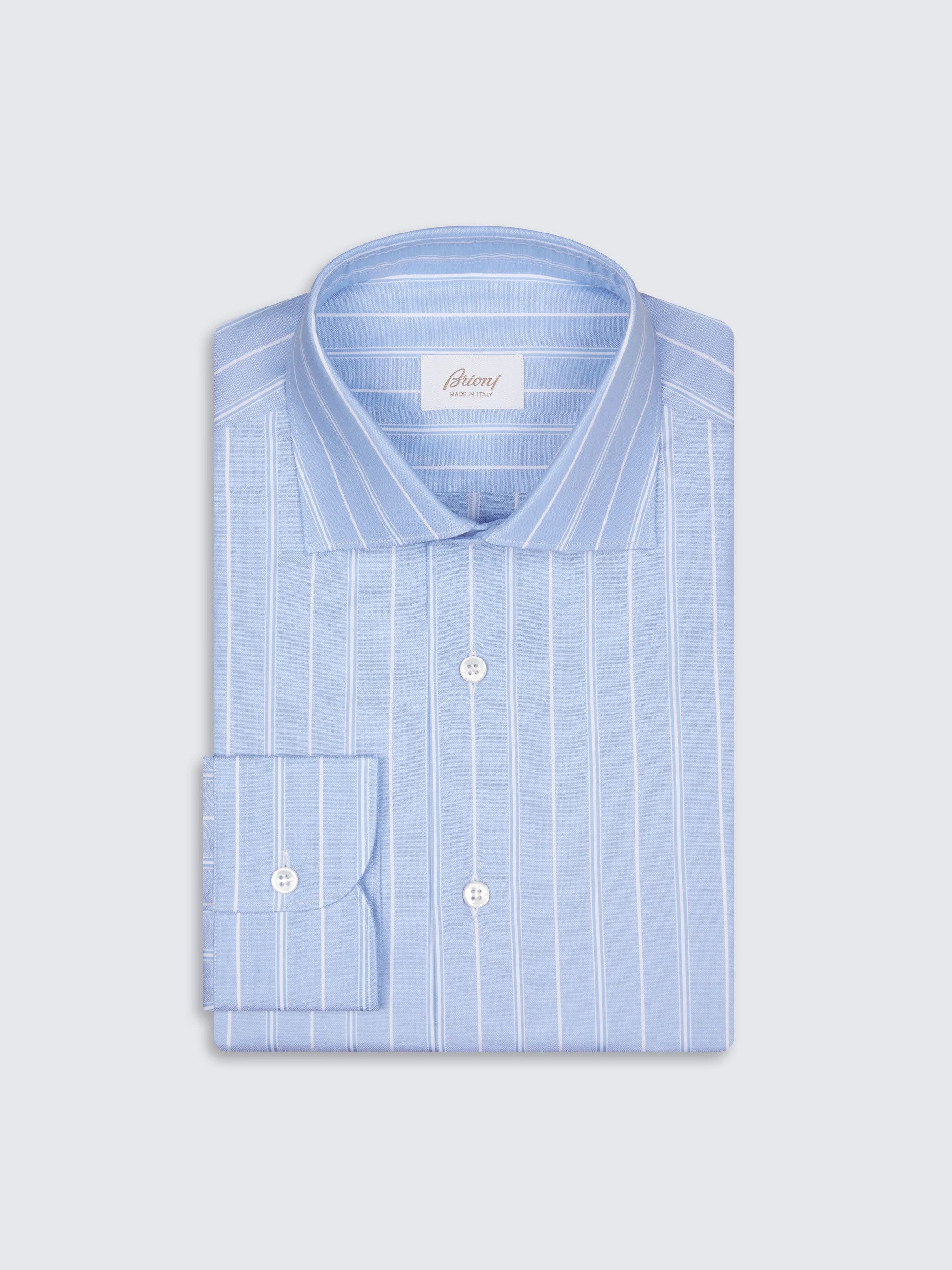Brioni Brioni Light Blue And White Striped Size US M / EU 48-50 / 2 - 1 Thumbnail