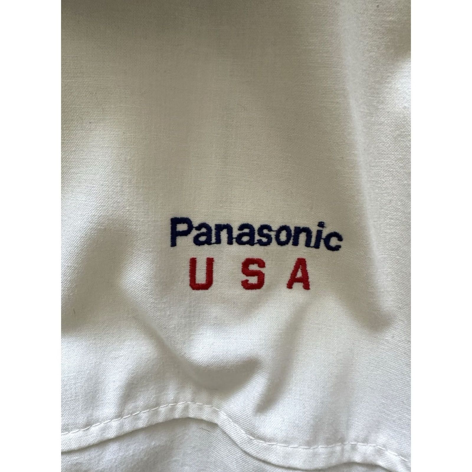 Vintage VINTAGE 80s Panasonic USA Bomber Jacket Unisex Large White Red Blue RARE Size US L / EU 52-54 / 3 - 3 Thumbnail