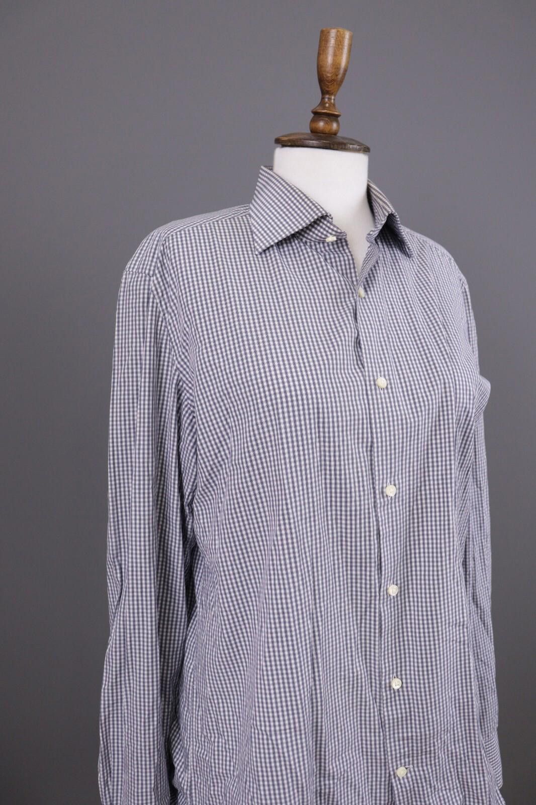 Luigi Borrelli Giampaolo Blue Check Button Down Shirt Size 40 / 15 3/4 Size US M / EU 48-50 / 2 - 6 Thumbnail
