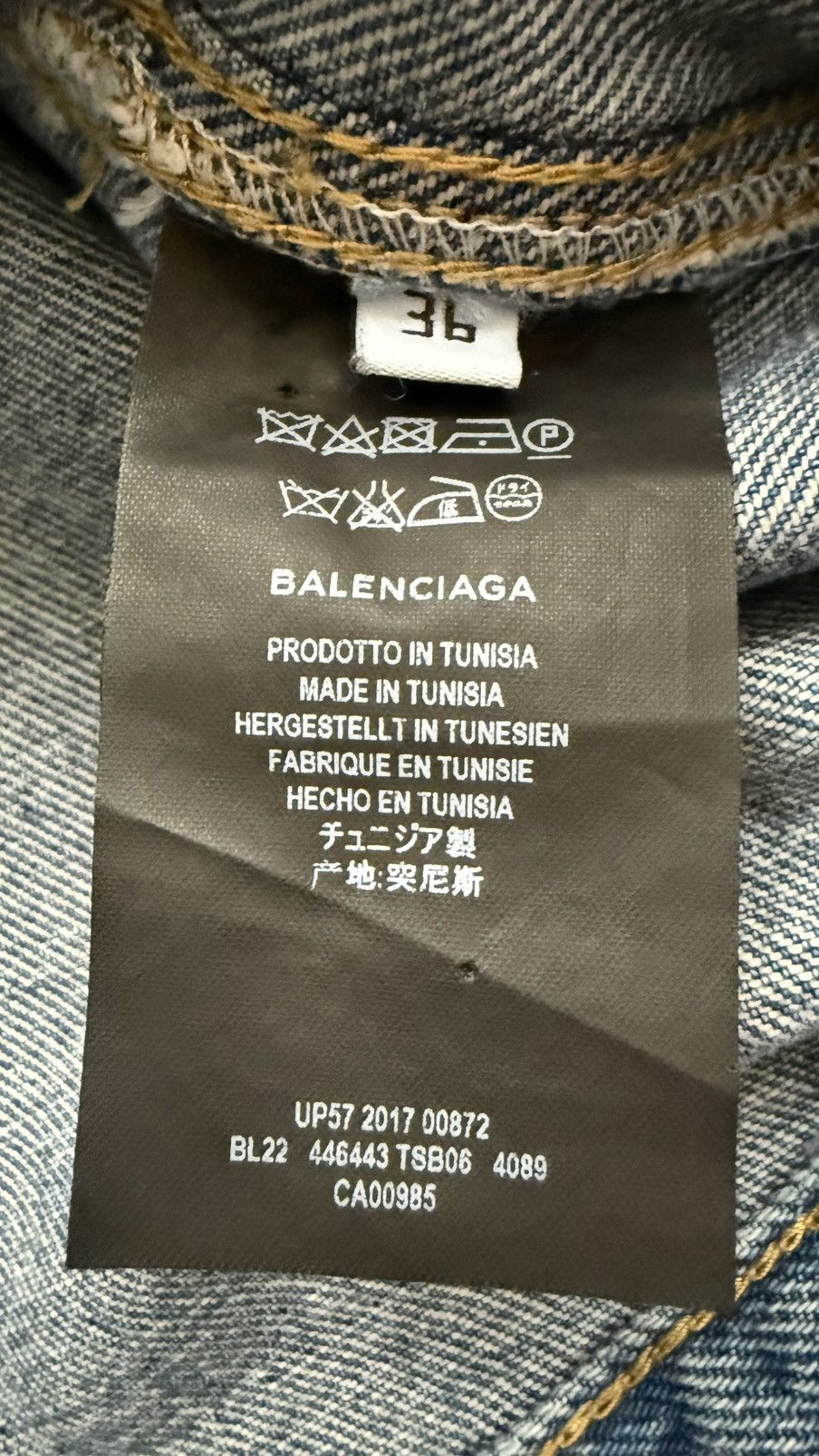 Balenciaga Unisex Blue Swing Denim Jacket RRP$2,150 Size XS / US 0-2 / IT 36-38 - 14 Thumbnail
