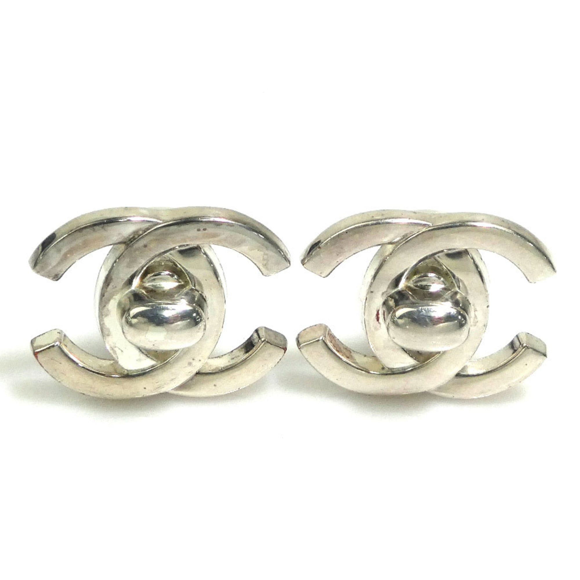 Chanel Chanel Earrings Turnlock Metal Silver Women's 56705g Size ONE SIZE - 1 Thumbnail