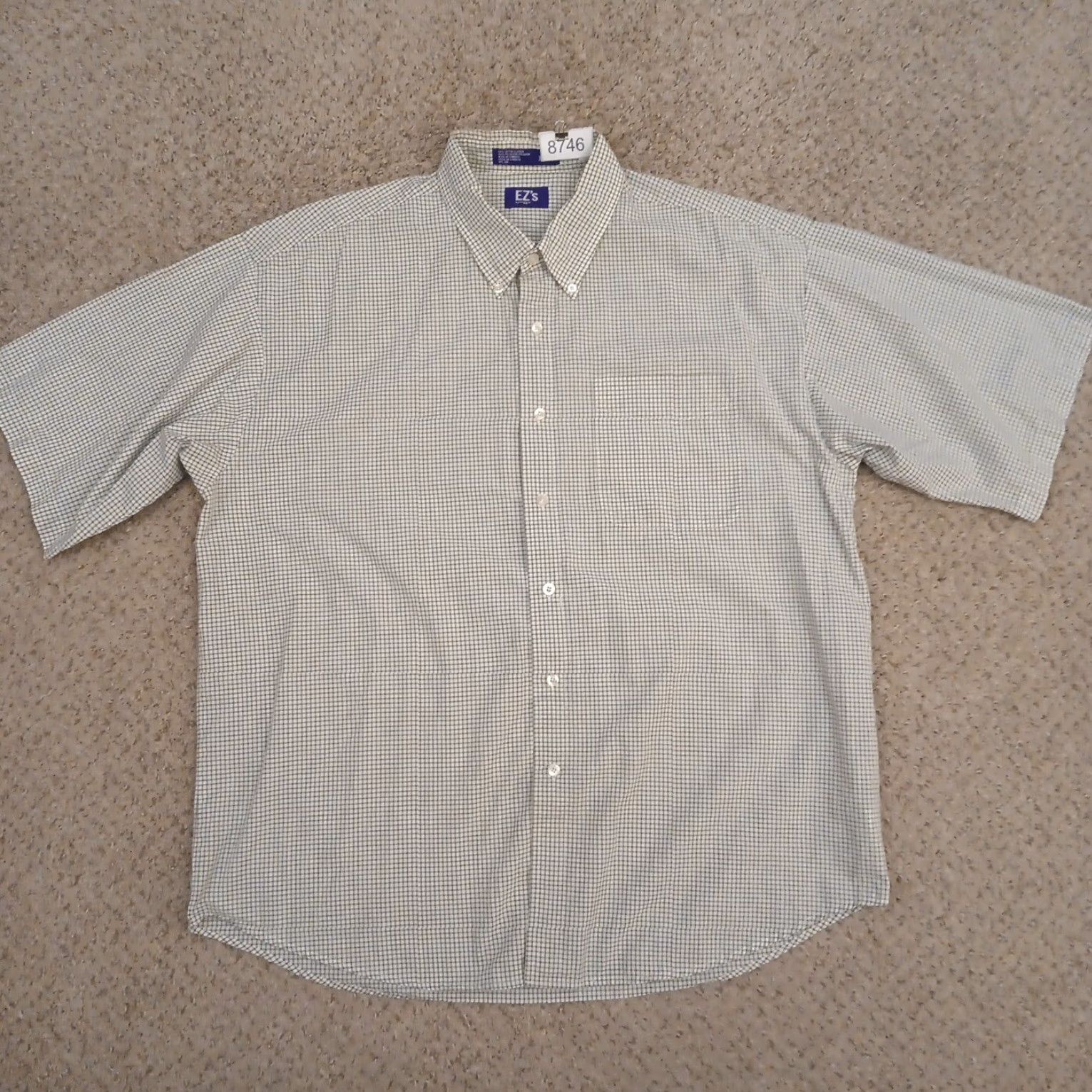 Haggar Haggar Shirt Mens XL Green Plaid Short Sleeve Button-Down Cotton Blend Size US XL / EU 56 / 4 - 2 Thumbnail