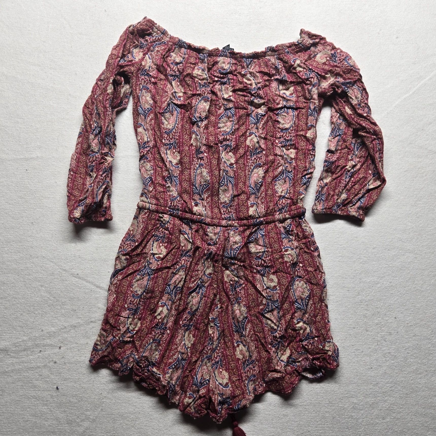 American Eagle Outfitters American Eagle Outfitters Shirt Womens S Red Paisley 3/4 Sleeve Blouse Top Small Size S / US 4 / IT 40 - 6 Thumbnail