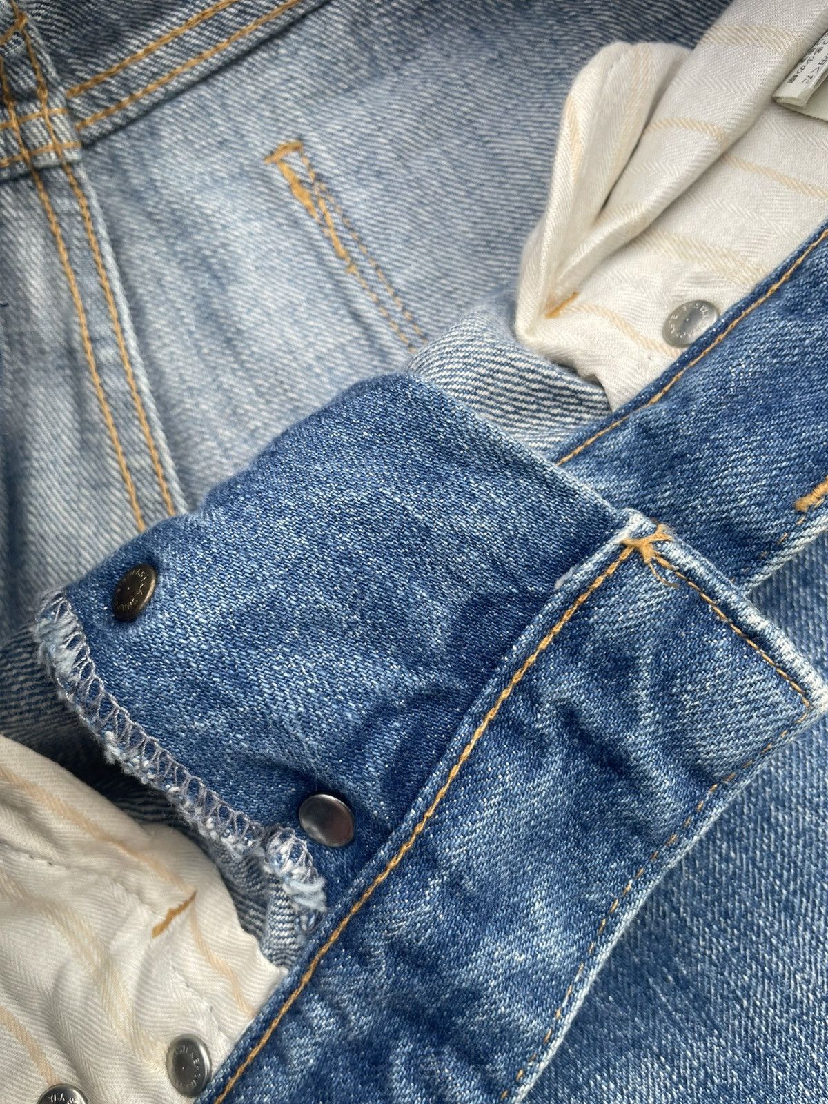 Japanese Brand Ungrid Distresed Selvedge Jeans Size 29" - 21 Thumbnail