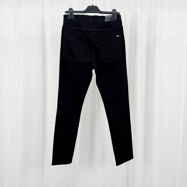Amiri Amiri black washed leather patch jeans Size US 32 / EU 48 - 2 Thumbnail