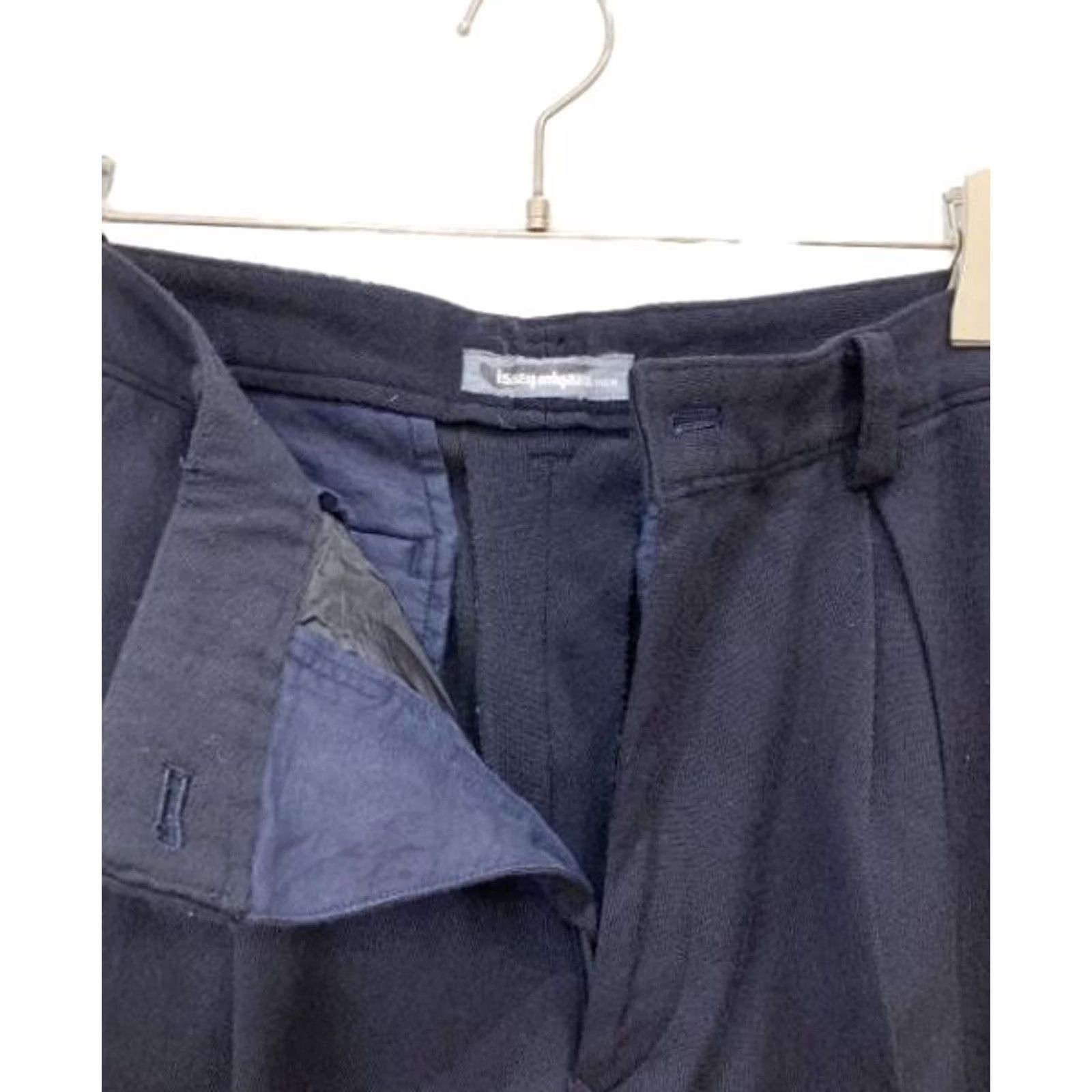 Issey Miyake ISSEY MIYAKE MEN PANTS SIZE L NAVY WOOL WIDE TAPERED LONG LENGTH USED Size US 33 - 4 Thumbnail