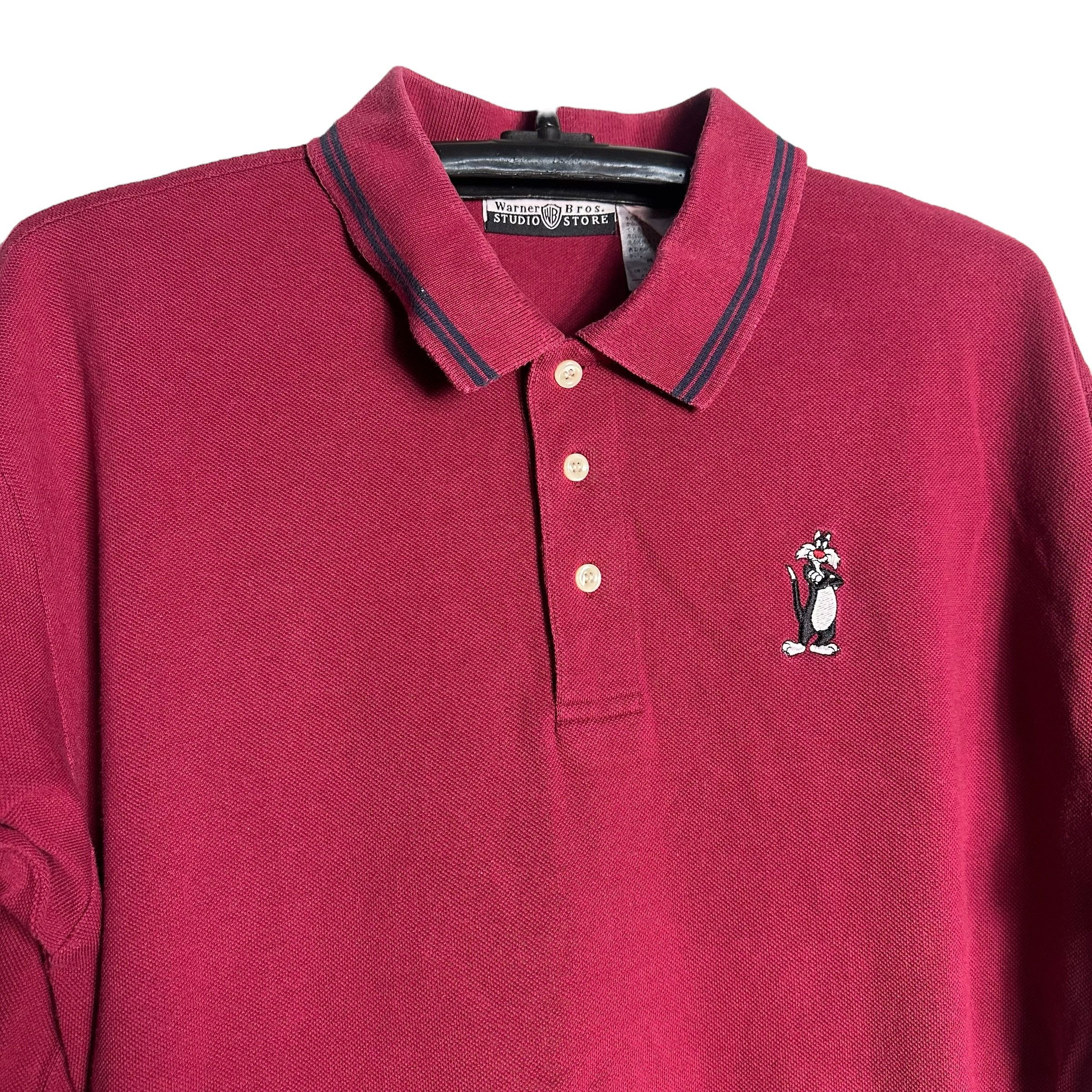Cartoon Network × Vintage × Warner Bros 🔥RARE🔥Vintage Sylvester Warner Bros Studio Polo Shirt Size US L / EU 52-54 / 3 - 2 Thumbnail