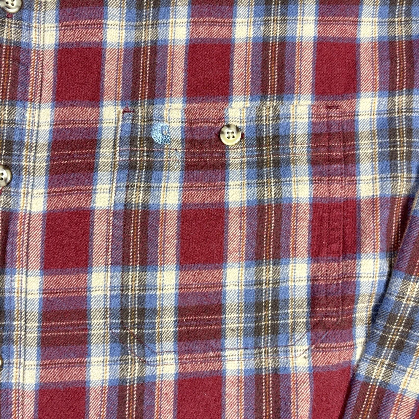 Carhartt VINTAGE Carhartt Shirt Mens 2XL Red Plaid Flannel Heavyweight Button-Up Workwear Size US XXL / EU 58 / 5 - 5 Thumbnail