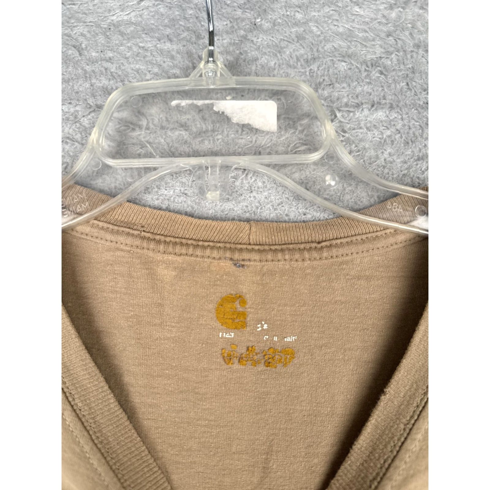 Carhartt Carhartt Shirt Mens 2XL Beige Crew Neck Short Sleeve Pocket Cotton Workwear K87 Size US XXL / EU 58 / 5 - 7 Thumbnail