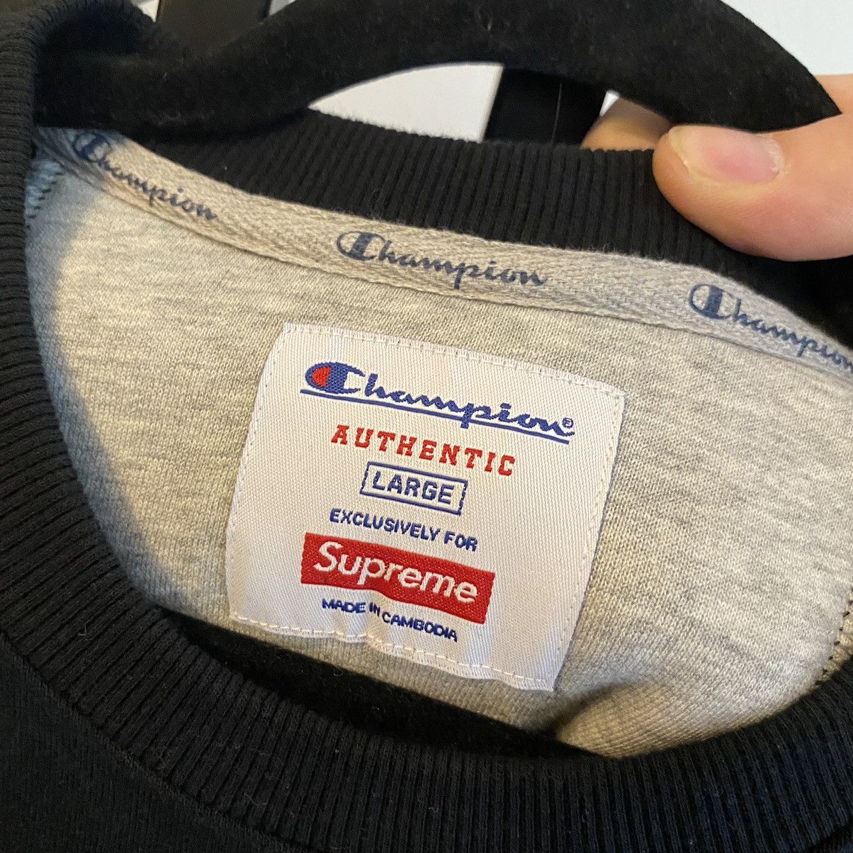 Champion × Supreme Supreme Stay In School Crewneck Size US L / EU 52-54 / 3 - 5 Thumbnail