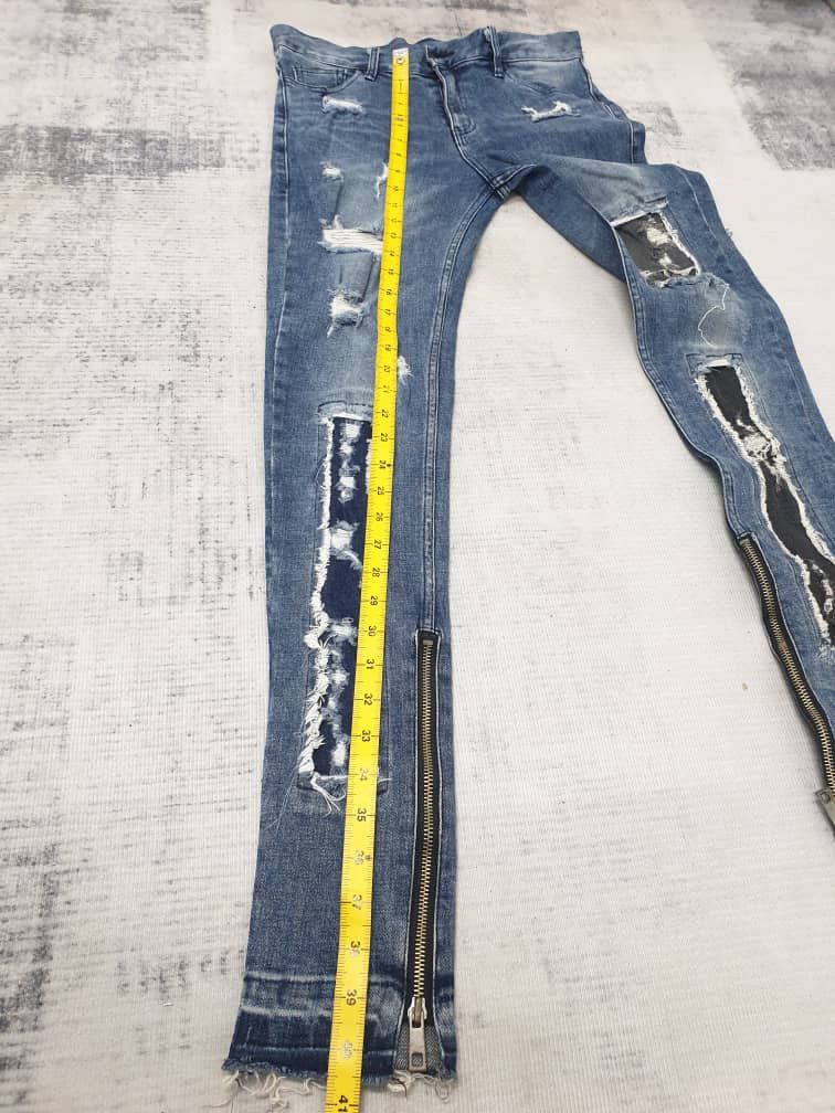 Japanese Brand Dance schon patchwork super skinny Size US 30 / EU 46 - 10 Thumbnail