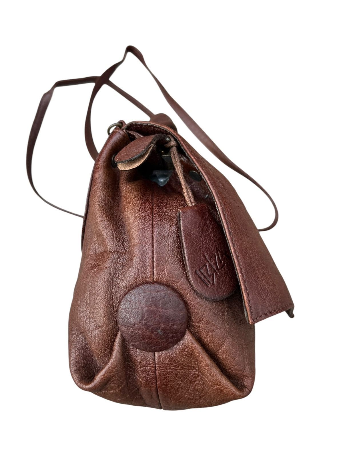 Leather Vintage IBIZA Japan Faded Patina Leather Mini Bag Size ONE SIZE - 15 Thumbnail