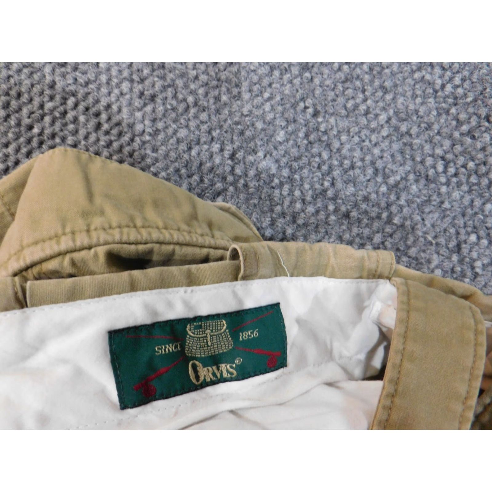 Orvis Orvis Cargo Pants mens 36x28 Beige Canvas Cotton Front Flat Front Zip 28 Inseam Pants City Size US 36 / EU 52 - 7 Thumbnail