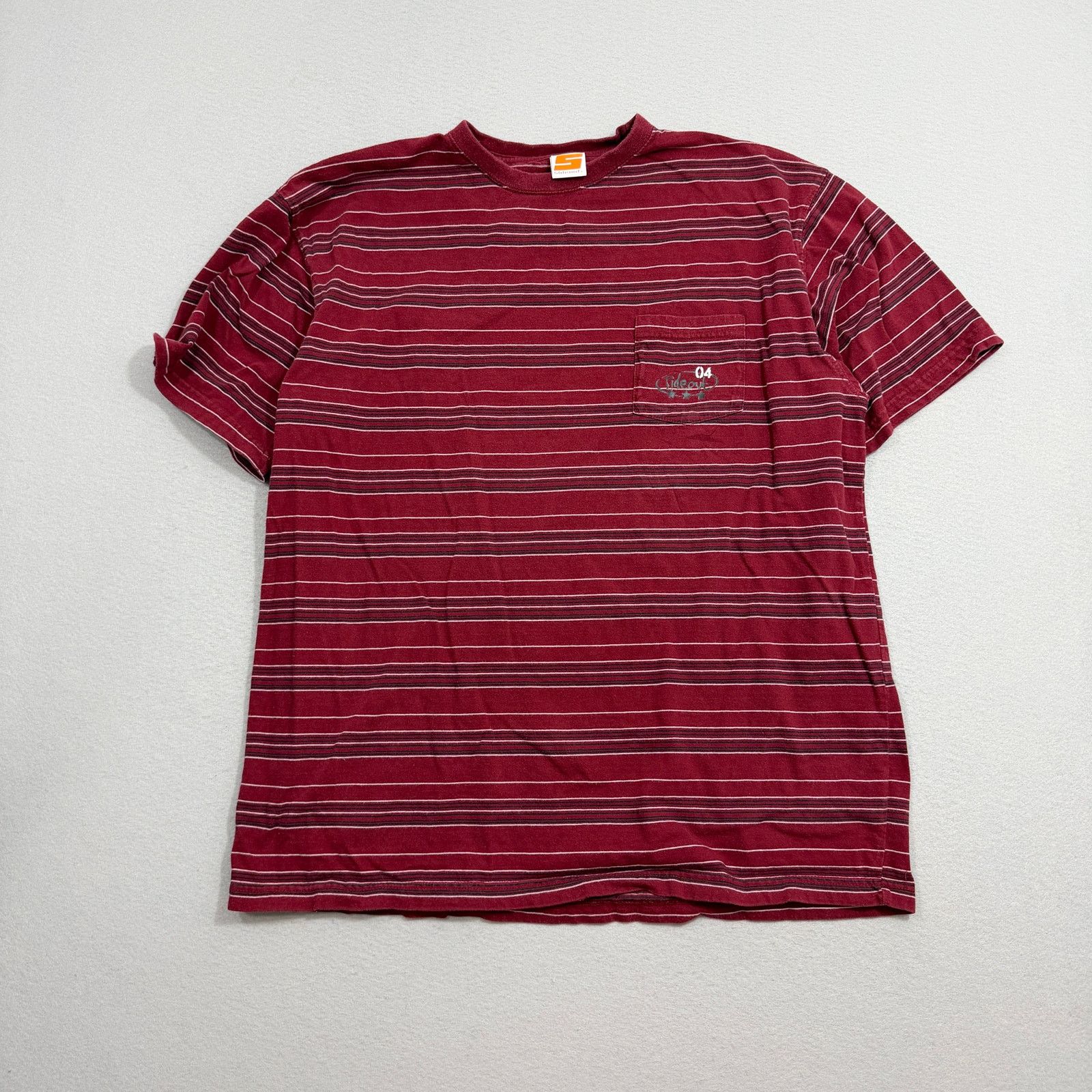 Vintage Vintage Sideout Striped Shirt Men's Large Red Pocket Tee y2k Size US L / EU 52-54 / 3 - 1 Thumbnail
