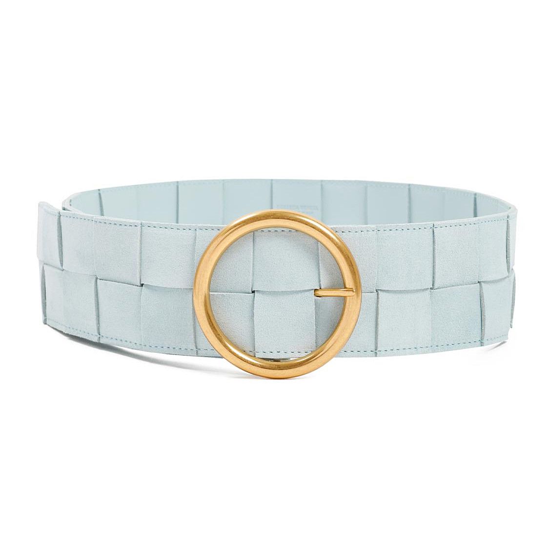 Bottega Veneta BOTTEGA VENETA teal blue woven suede belt Size 80 Size ONE SIZE - 1 Thumbnail