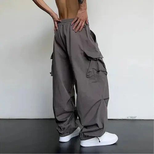 Japanese Brand Streetwear Hip Hop Grey Parachute Pants Size US 32 / EU 48 - 3 Thumbnail