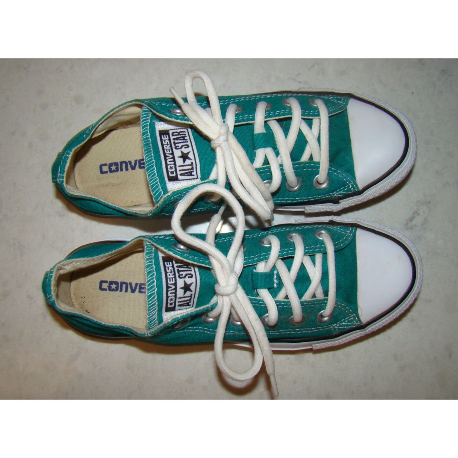 Converse Converse Womens Teal Green Canvas All Star Low Top Sneakers Tennis Shoes Size M / US 6-8 / IT 42-44 - 3 Thumbnail