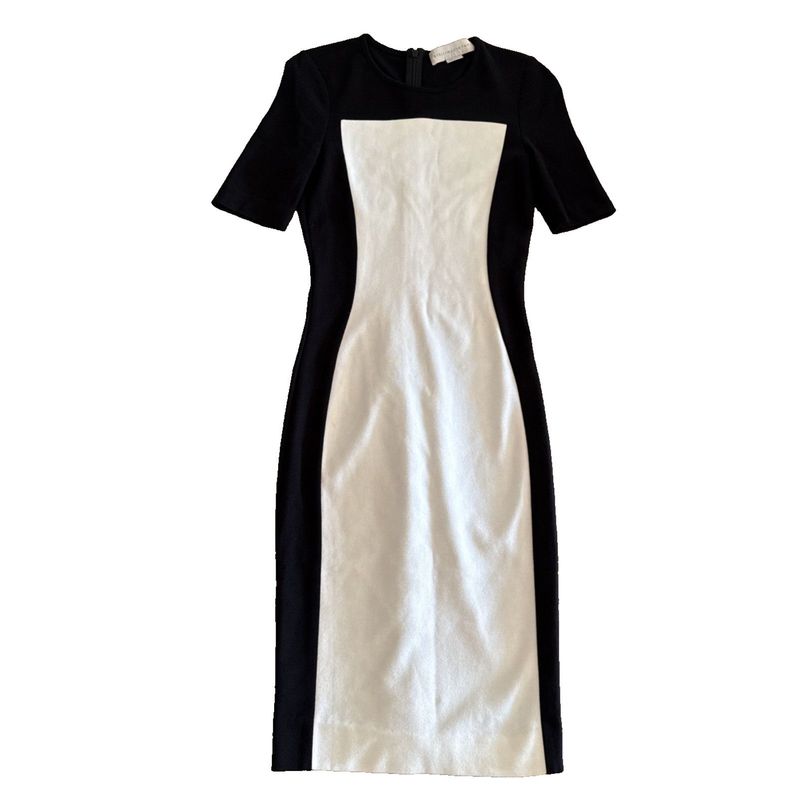 Stella McCartney Stella McCartney Dress 40 Bodycon Blk White Colorblock Midi Size S / US 4 / IT 40 - 1 Thumbnail