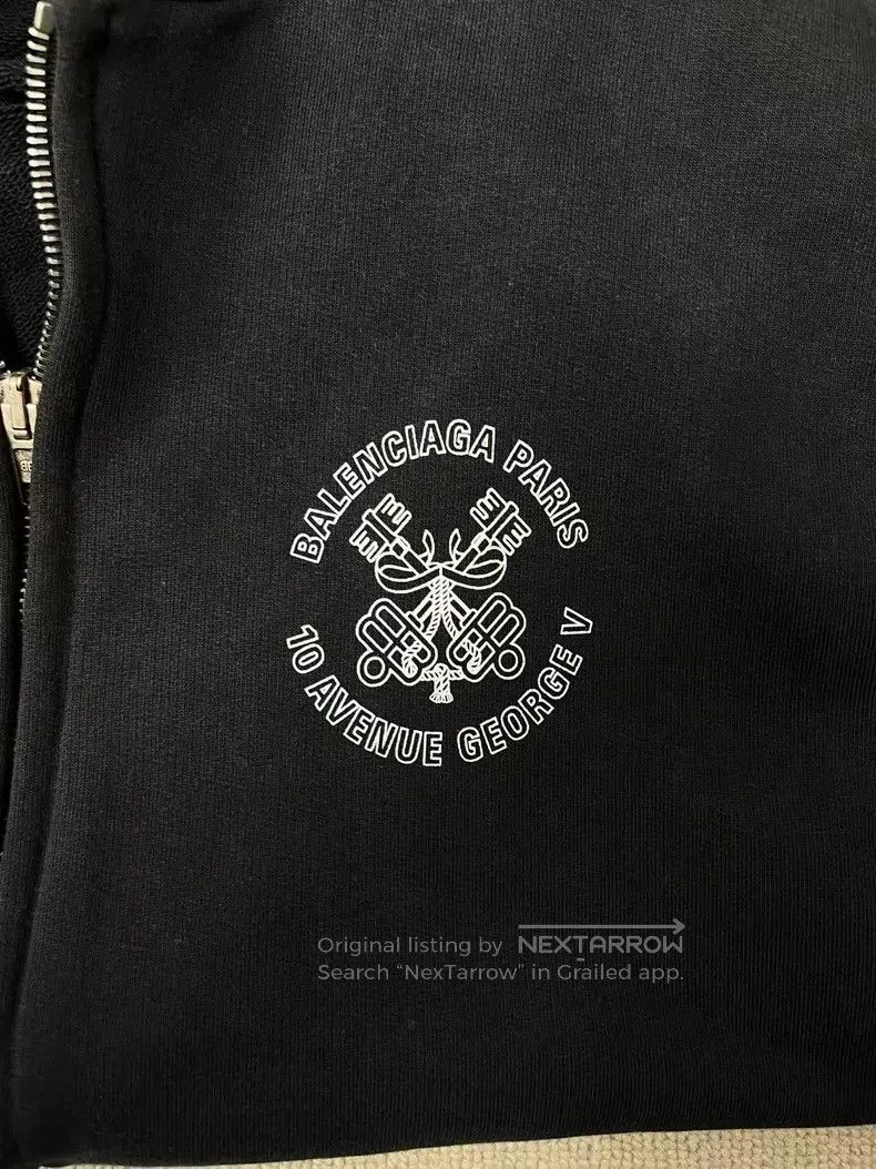 Balenciaga Balenciaga Logo Letter Printed Zipper Hooded Long Sleeve S Size US L / EU 52-54 / 3 - 3 Thumbnail
