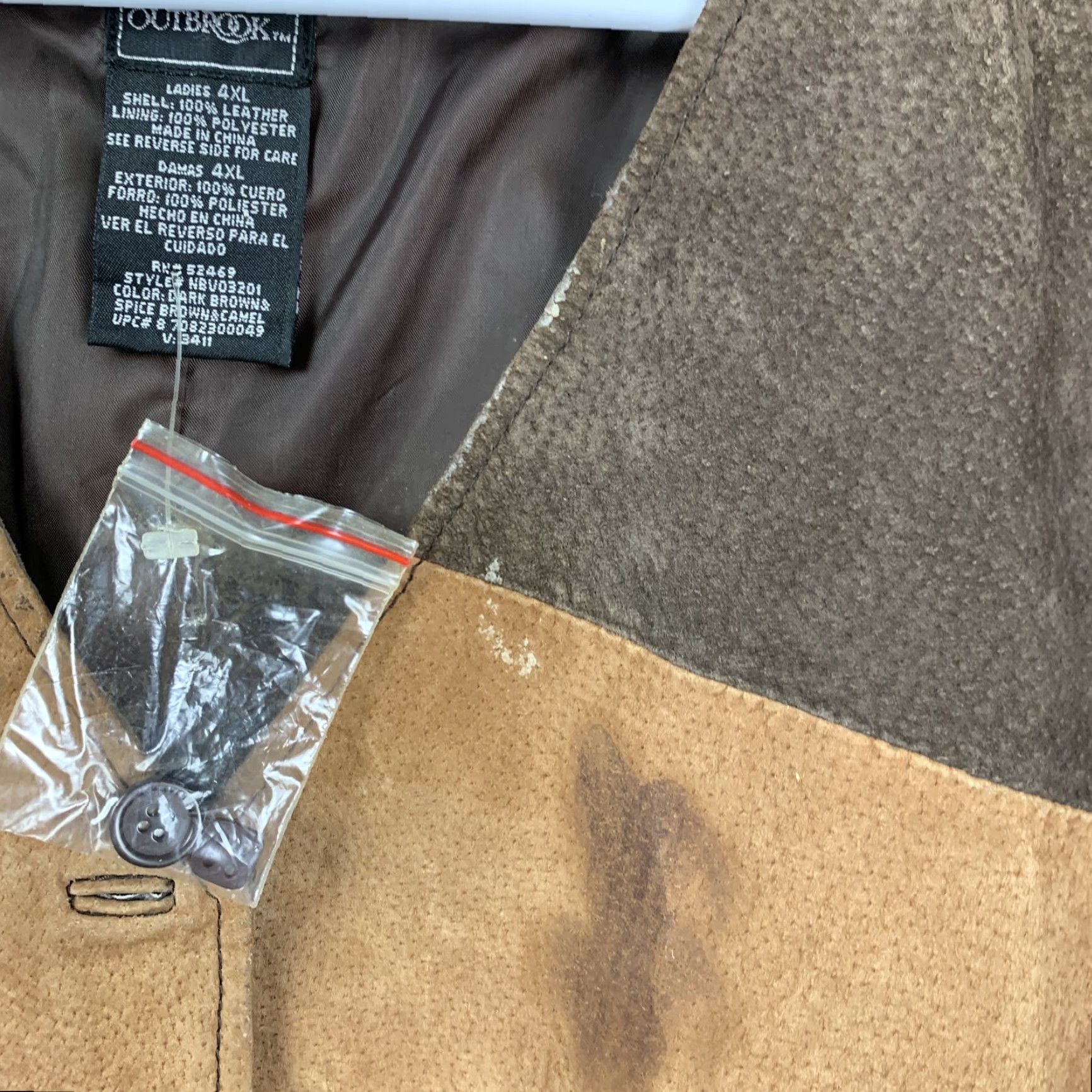 Vintage VINTAGE Outbrook Patchwork Suede Leather Vest 4XL Women's Button Front Western Boho Stains Size XXL / US 16-18 / IT 52-54 - 4 Thumbnail