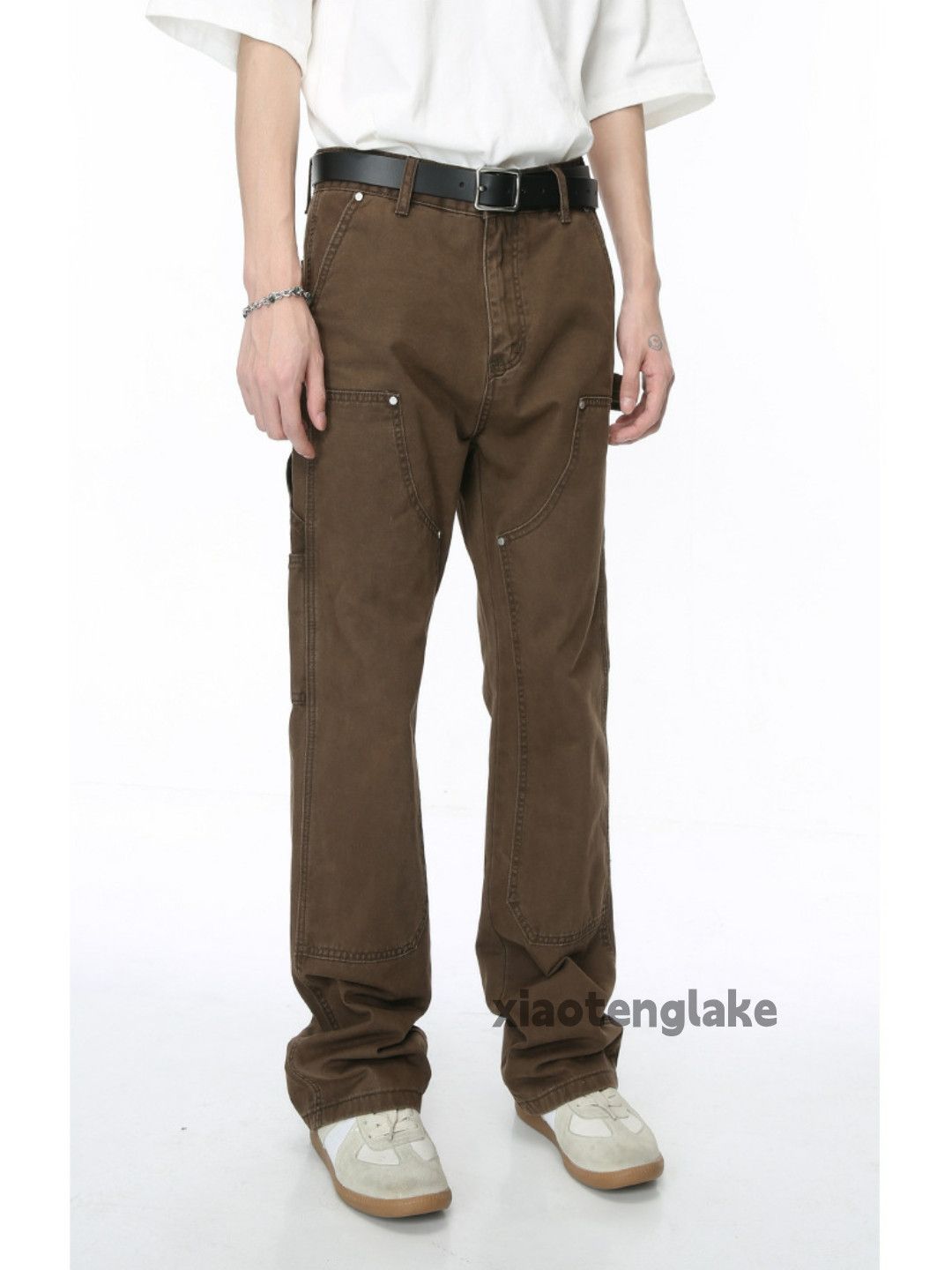 washed faded utility carpenter yuppie flared jeans