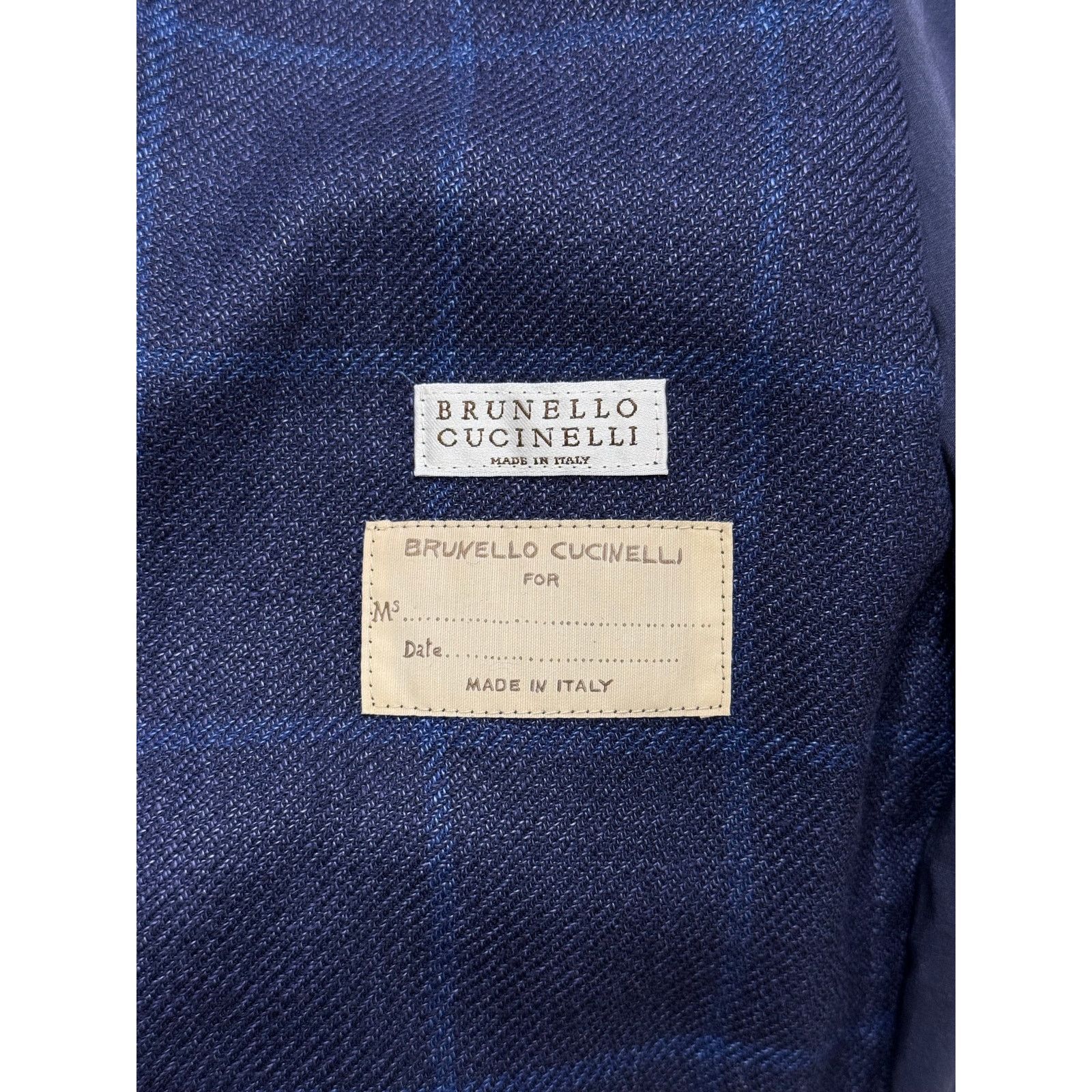 Brunello Cucinelli 2000s Brunello Cucinelli double layer V-shape tartan blazer Size 40R - 9 Thumbnail