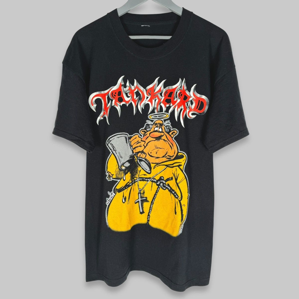 Band Tees Vintage 90s Tankard Need Money For Beer Metal Band T Shirt Size US XL / EU 56 / 4 - 1 Thumbnail