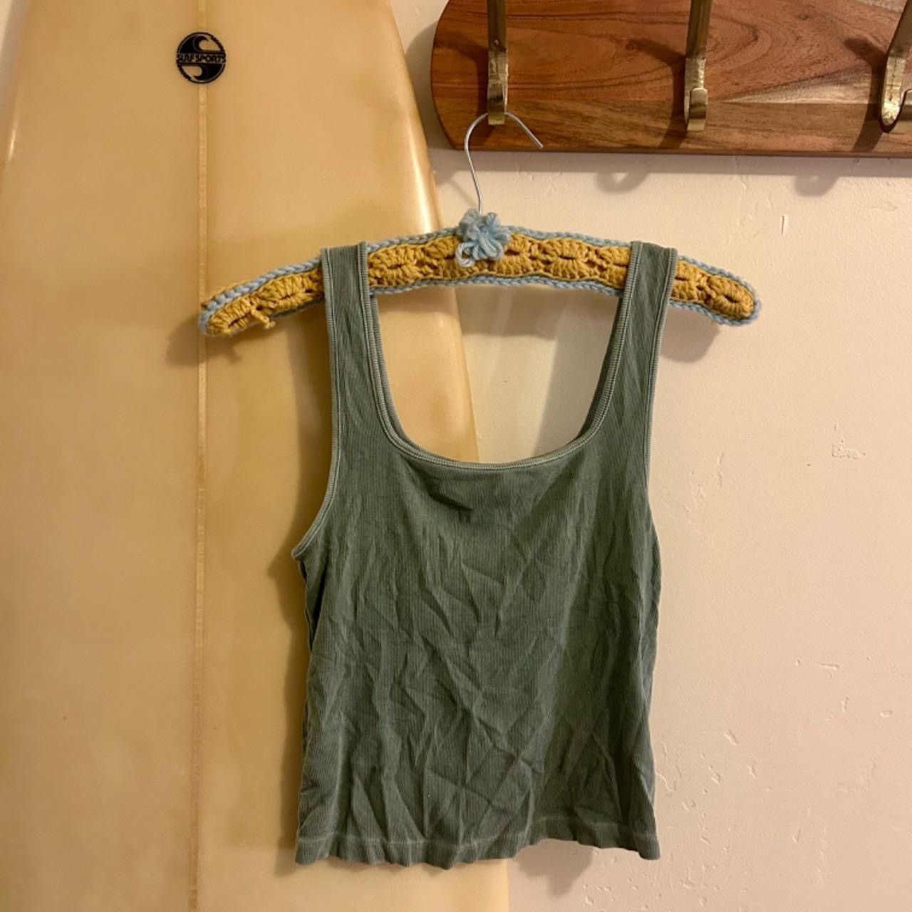 Brandy Melville Brandy Melville Women's Green and Blue Crop-top Size S / US 4 / IT 40 - 1 Preview