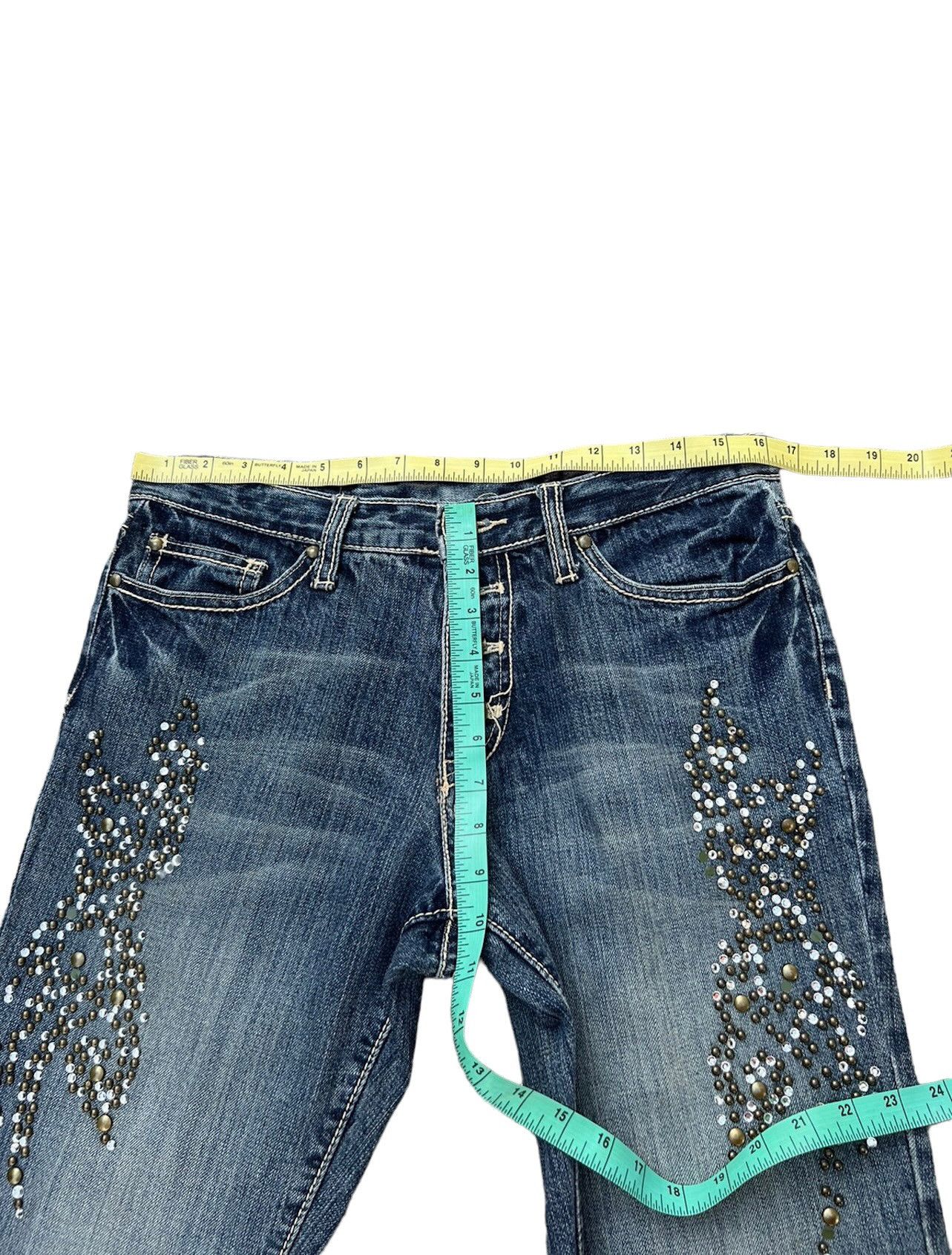 Tornado Mart Vintage Tornado Mart Japan Beaded Denim Super Flare Jeans Size US 30 / EU 46 - 3 Thumbnail