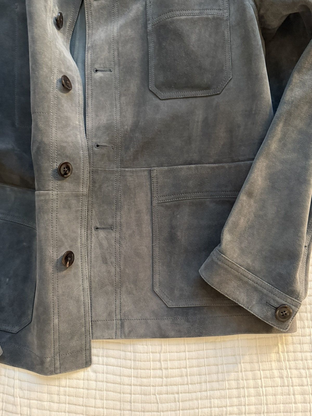 Tom Ford 8880USD Anthracite Suede Chore Jacket Size US L / EU 52-54 / 3 - 6 Thumbnail
