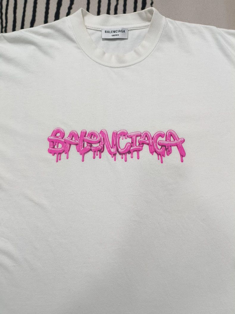 Balenciaga Balenciaga Jelly dissolve logo printed white short sleeve 2 Size US XS / EU 42 / 0 - 3 Thumbnail
