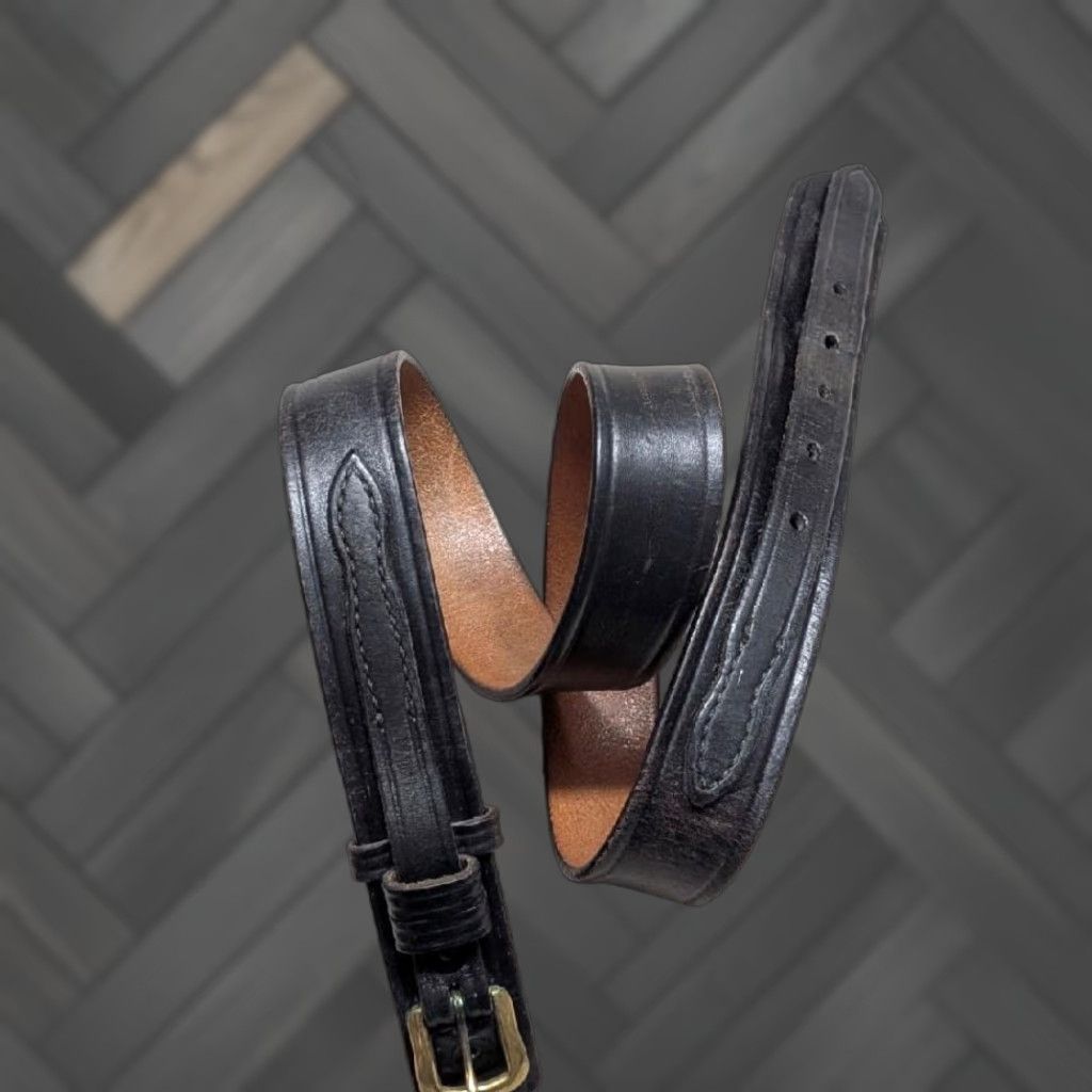 Vintage VINTAGE western belt Don Hume Ranger belt 36 black leather cowhide Size 36 - 1 Thumbnail