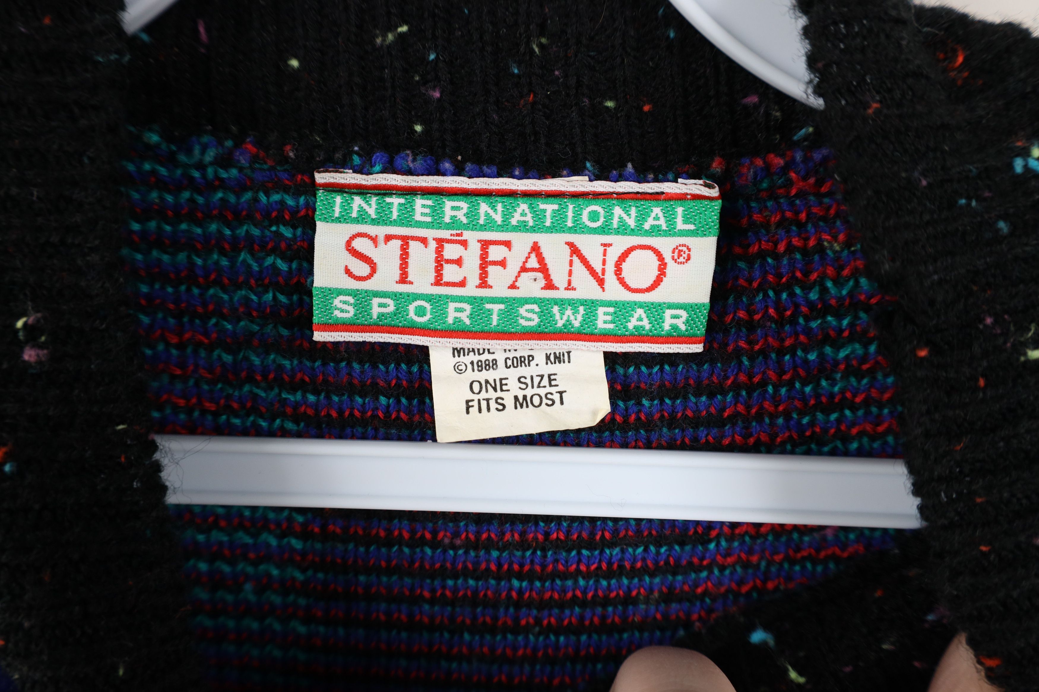 Vintage Vintage 80s Streetwear Geometric Striped Knit Sweater USA Size ONE SIZE - 4 Thumbnail