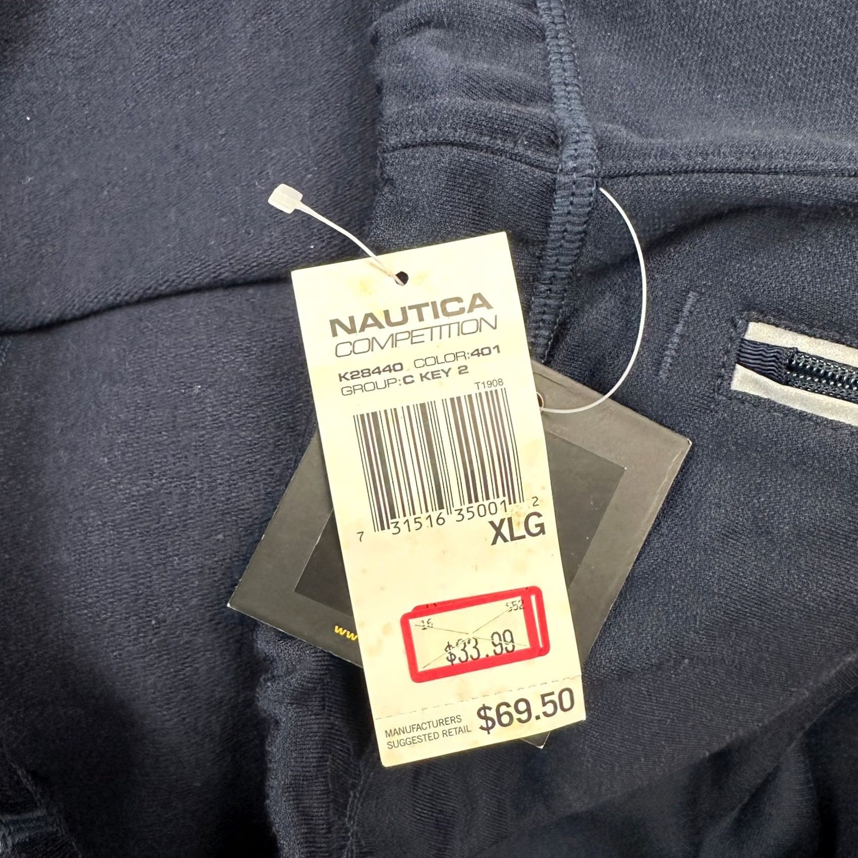 Nautica Nautica Competition Pants Men XL Blue Windbreaker Style Reflective Pockets Nylon Polyester Cotton Athletic Slim Straight Inseam 33 in Vintage Y2K Logo Size US 36 / EU 52 - 7 Thumbnail