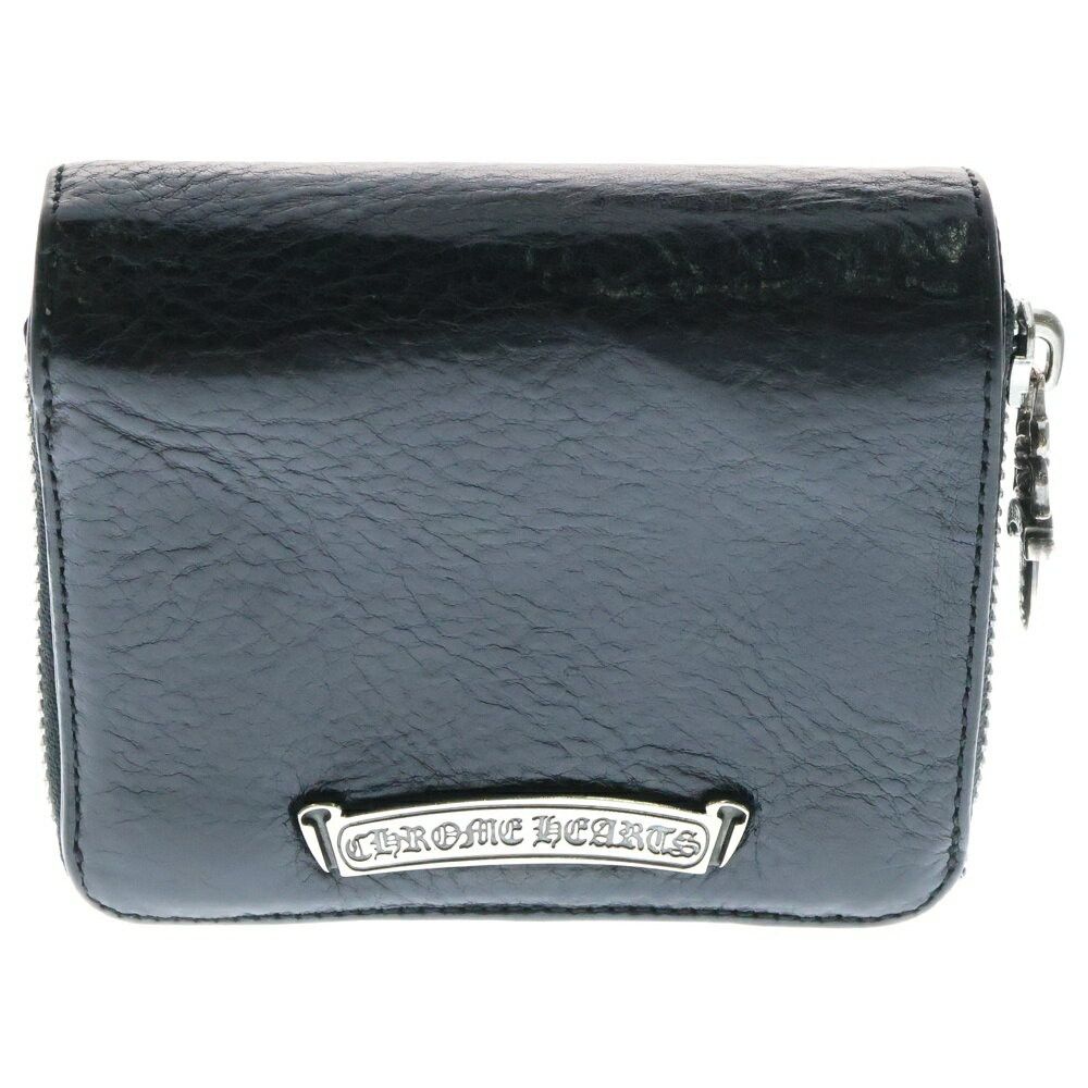 Chrome Hearts Sq Zip Bill Square Round Leather Wallet In