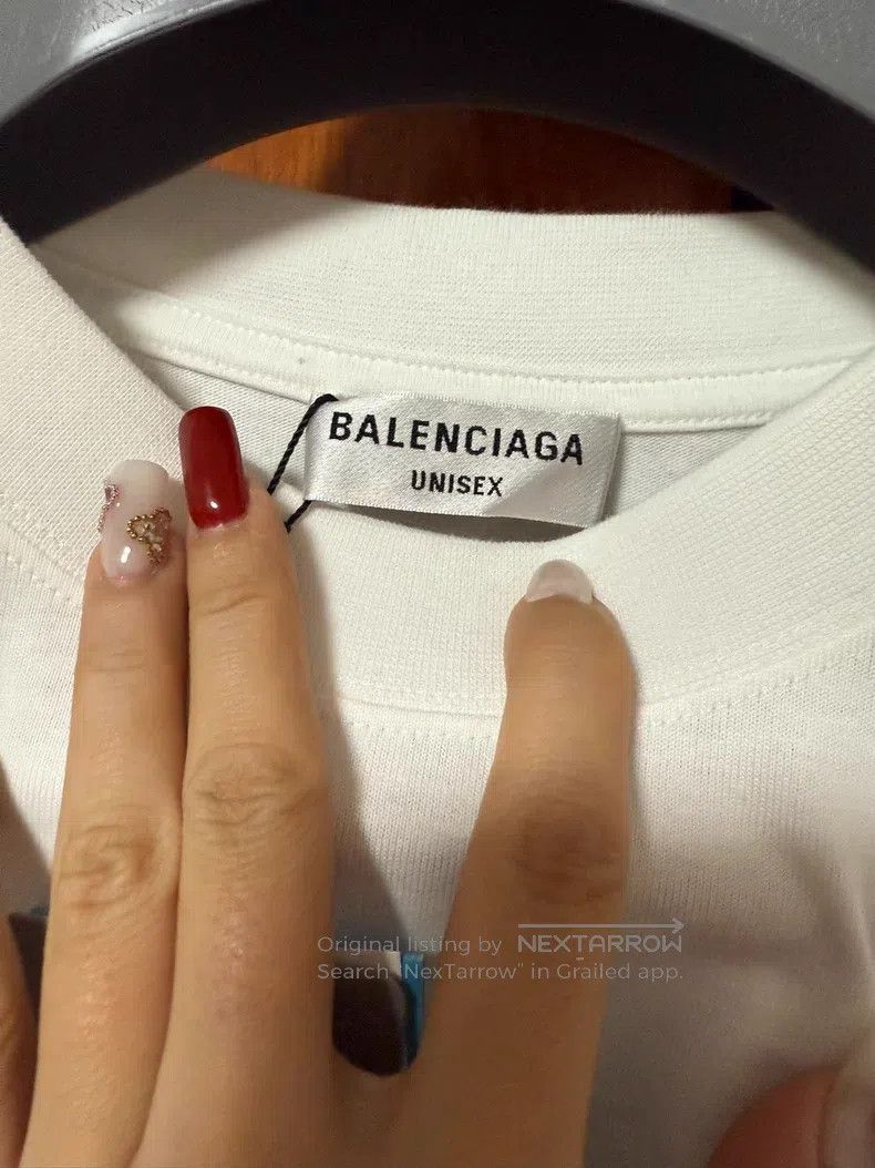 Balenciaga Balenciaga Printed Logo Round Neck Short Sleeve Raglan Sle Size US XL / EU 56 / 4 - 3 Thumbnail