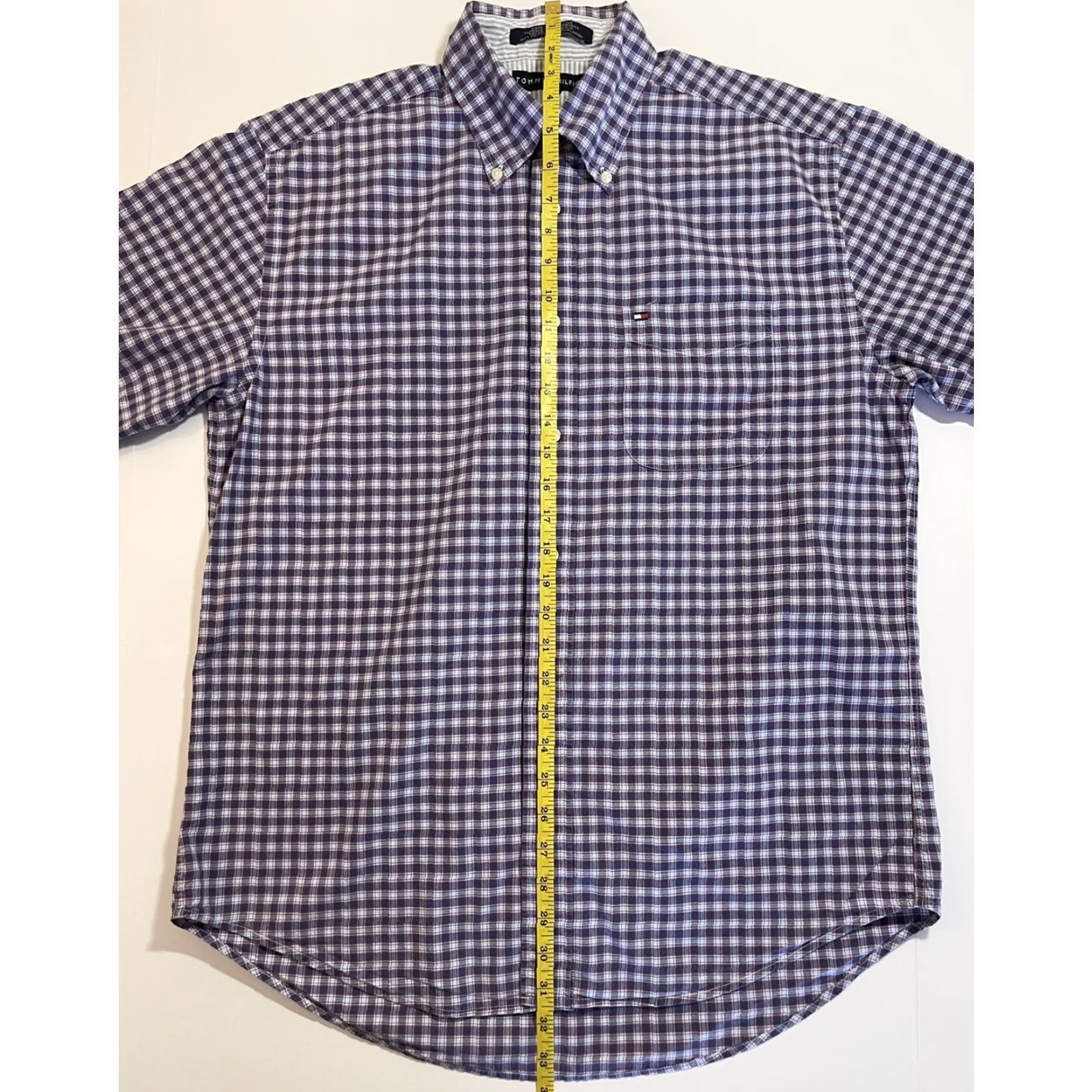 Tommy Hilfiger Tommy Hilfiger Shirt Mens Short Sleeve Button-Up Knit 100% Cotton Multicolor Check Casual Dad M Mens Size US M / EU 48-50 / 2 - 7 Thumbnail