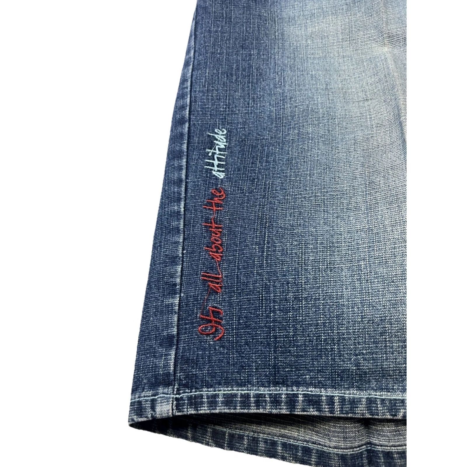 Vintage VINTAGE Attitude Y2K Baggy Denim Shorts Mens 38 Jorts Embroidered Hip Hop Streetwear Casual Distressed Cargo Pockets Size US 38 / EU 54 - 4 Thumbnail