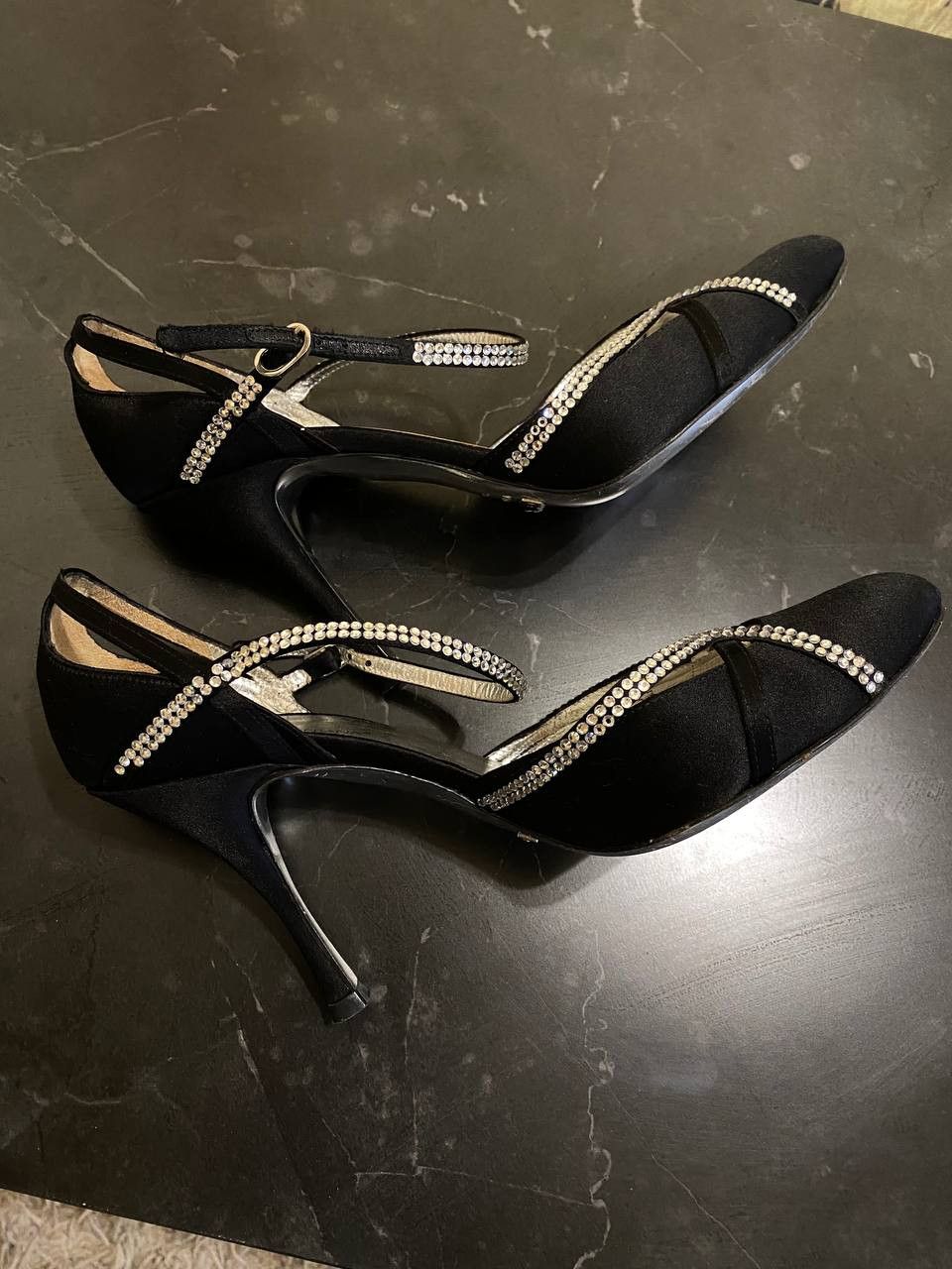 Dolce & Gabbana DOLCE & GABBANA shoe sandals Black crystal platforms heels Size US 7 / IT 37 - 7 Thumbnail