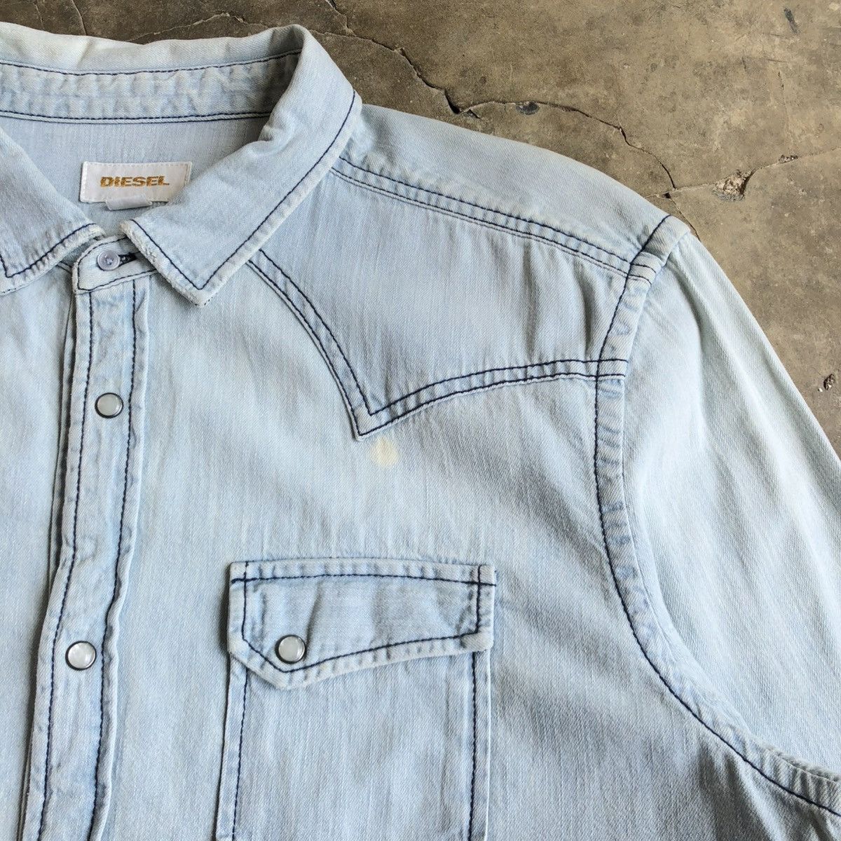 Diesel Vintage Diesel Cowboy Western Shirt Blue Washed Jeans Size US XL / EU 56 / 4 - 6 Thumbnail