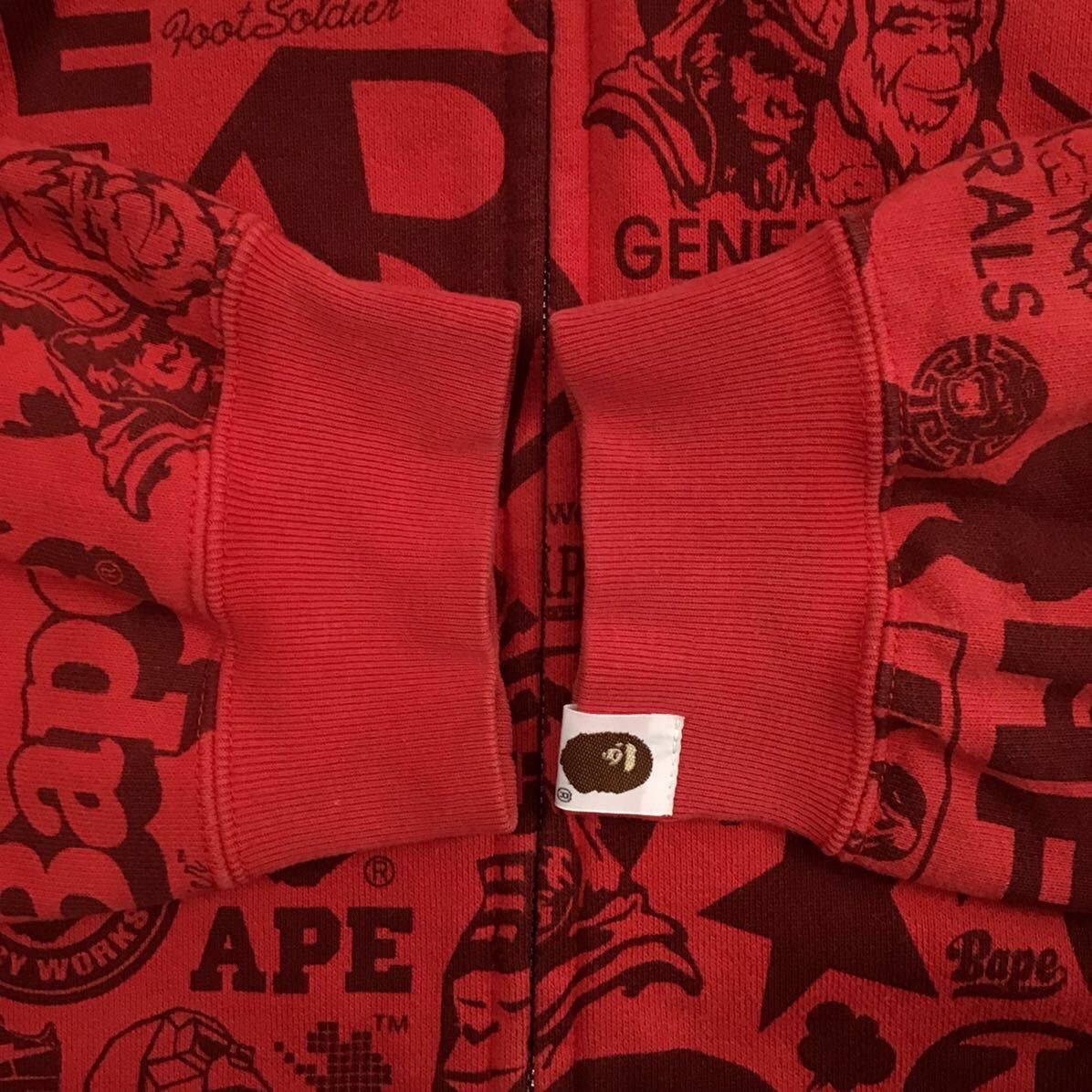 Bape BAPE MIX logo full zip hoodie red a bathing ape NIGO Size US L / EU 52-54 / 3 - 4 Thumbnail
