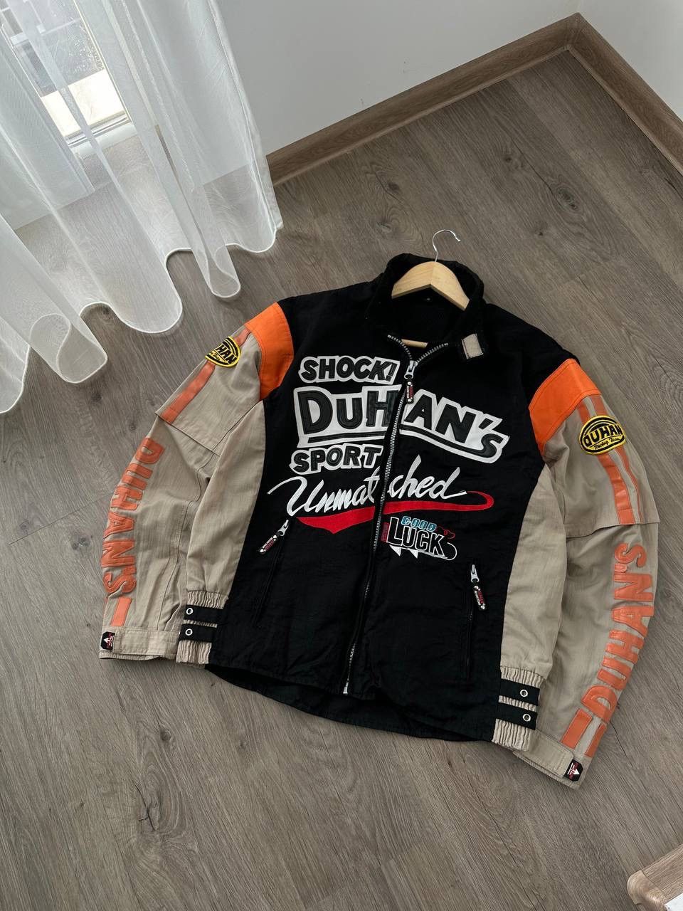 Japanese Brand × Vintage Vintage Duhan’s Shocki Moto Black Big Logo Racing Jacket Size US L / EU 52-54 / 3 - 10 Thumbnail