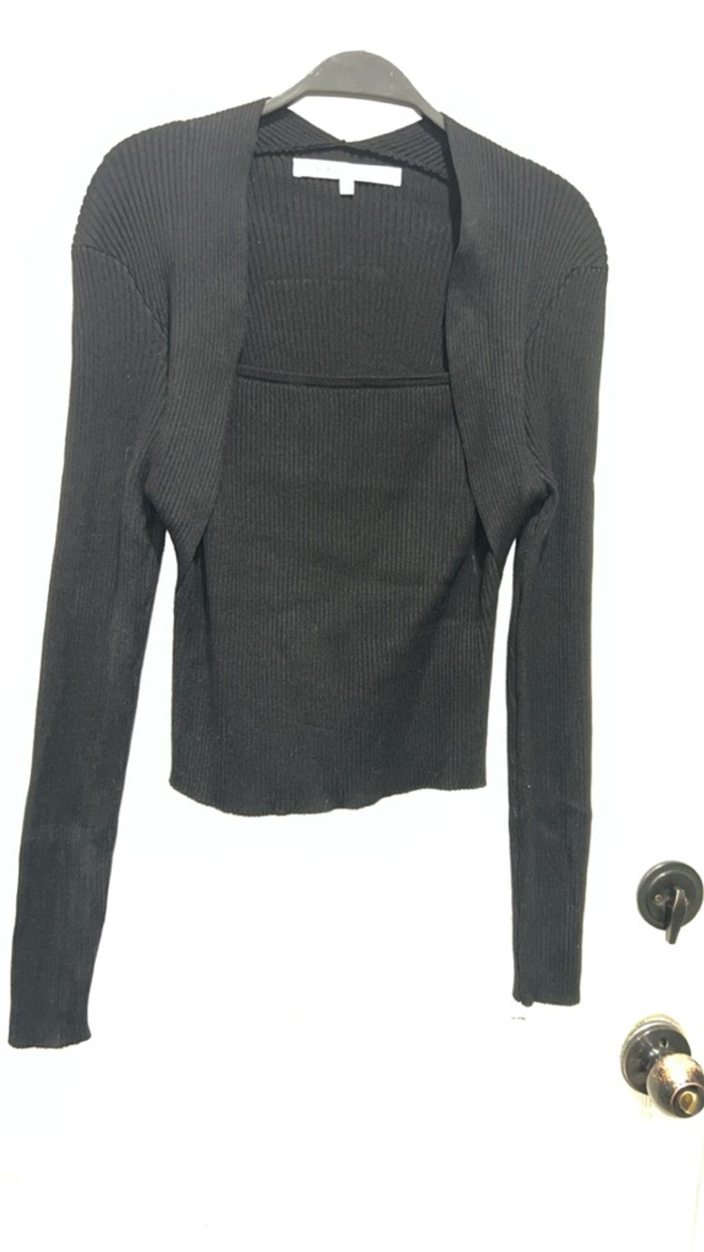 Other Women's CELEBRITY PINK Black Ribbed Long Sleeve Shrug L Size L / US 10 / IT 46 - 2 Thumbnail