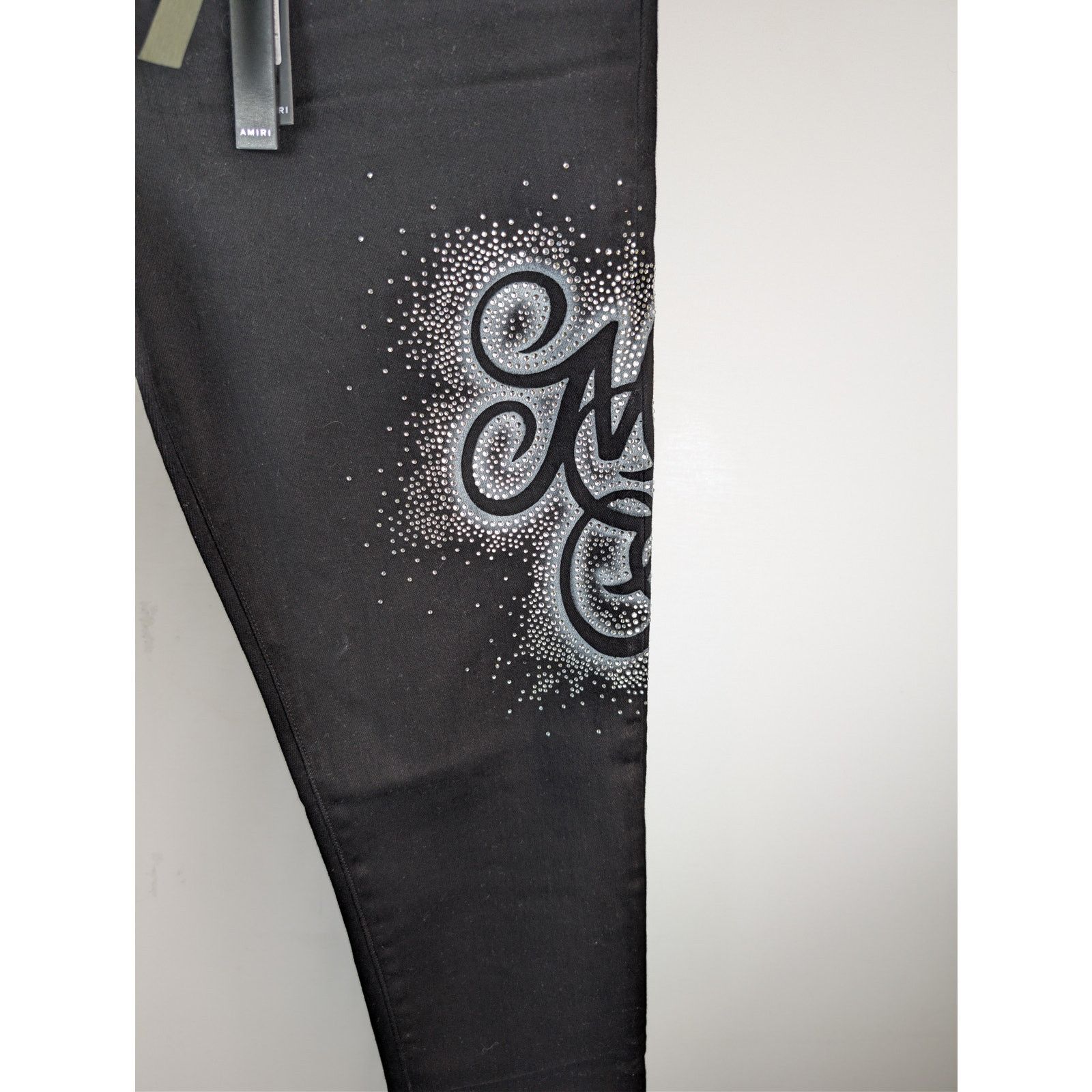 Amiri o1rshd1 MA Swirl Crystal Skinny Denim Jeans in Black Size US 34 / EU 50 - 8 Thumbnail