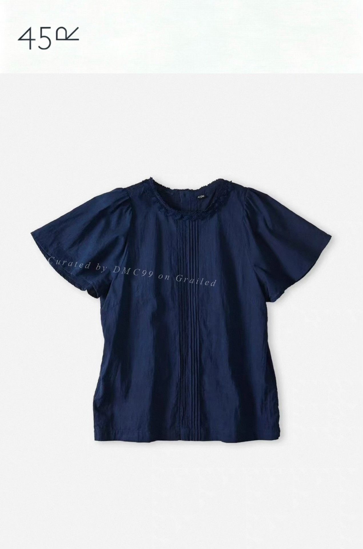 45rpm 45R Blue Dyed Cotton Textured Shirt Size XL / US 12-14 / IT 48-50 - 1 Thumbnail