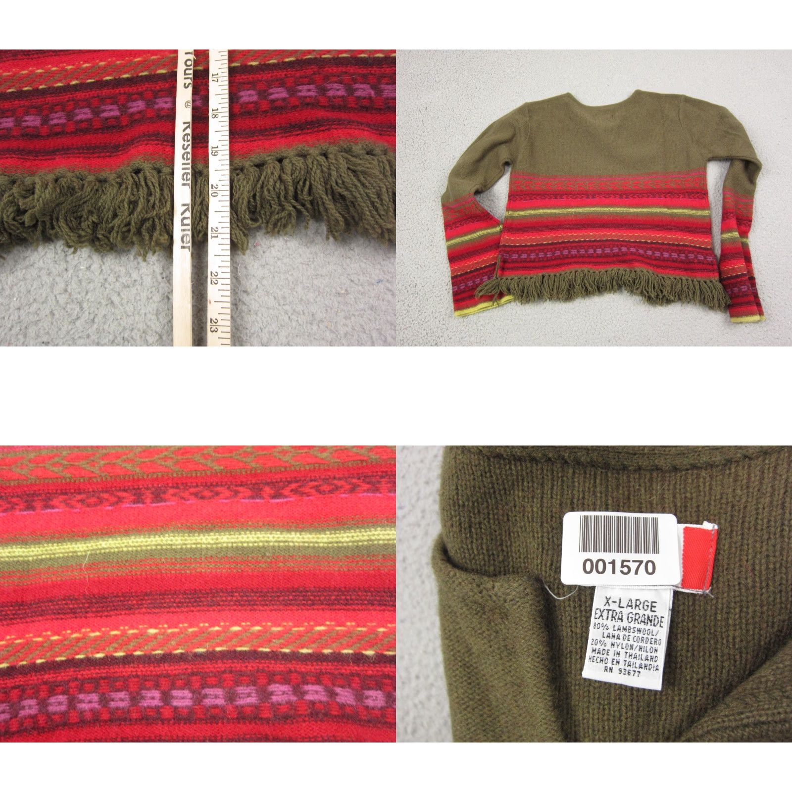 Vintage VINTAGE Arizona Sweater Womens XL Brown Fringe Y2K 80s 90s Pullover Knit Wool Nylon V-Neck Long Sleeve Casual Mens Womens Girls? Size XL / US 12-14 / IT 48-50 - 8 Thumbnail