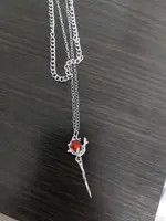 Designer × Japanese Brand Double Layer Red Rose Pendant Necklaces Size ONE SIZE - 4 Thumbnail
