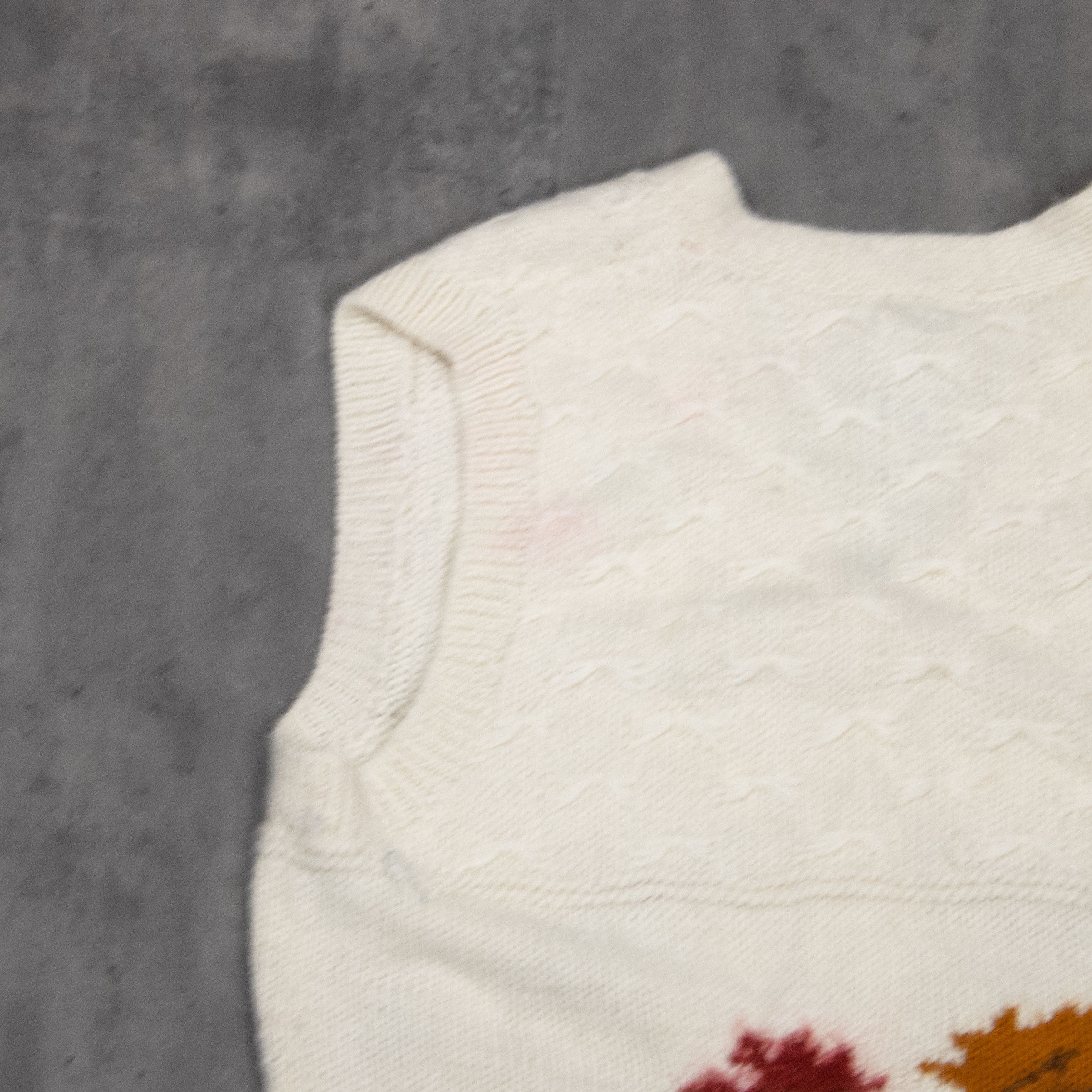 Japanese Brand Vintage VTG 1980's 80's Leave Alpaca Wool Cream Sweater Vest Size US S / EU 44-46 / 1 - 6 Thumbnail