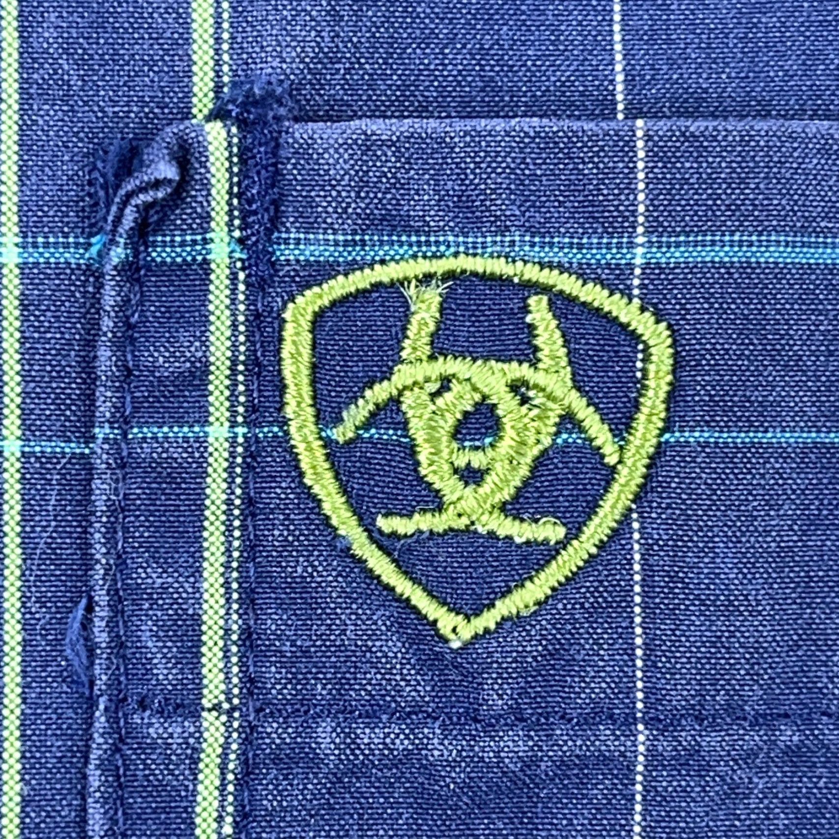 Ariat Ariat Pro Series Shirt Men Large Blue Plaid Button-Up Western Cowboy Pocket Size US L / EU 52-54 / 3 - 7 Thumbnail